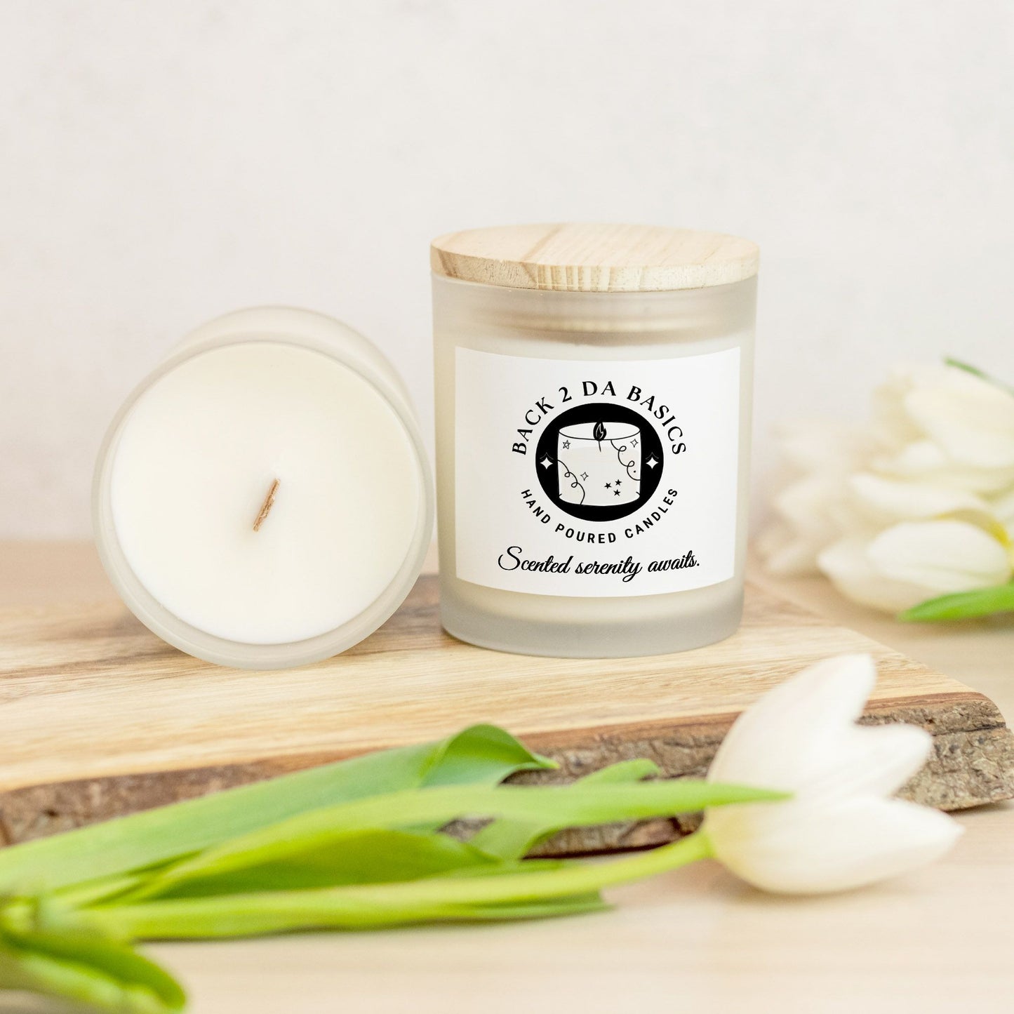Serenity Frosted Glass (Hand Poured 11 oz) Candle