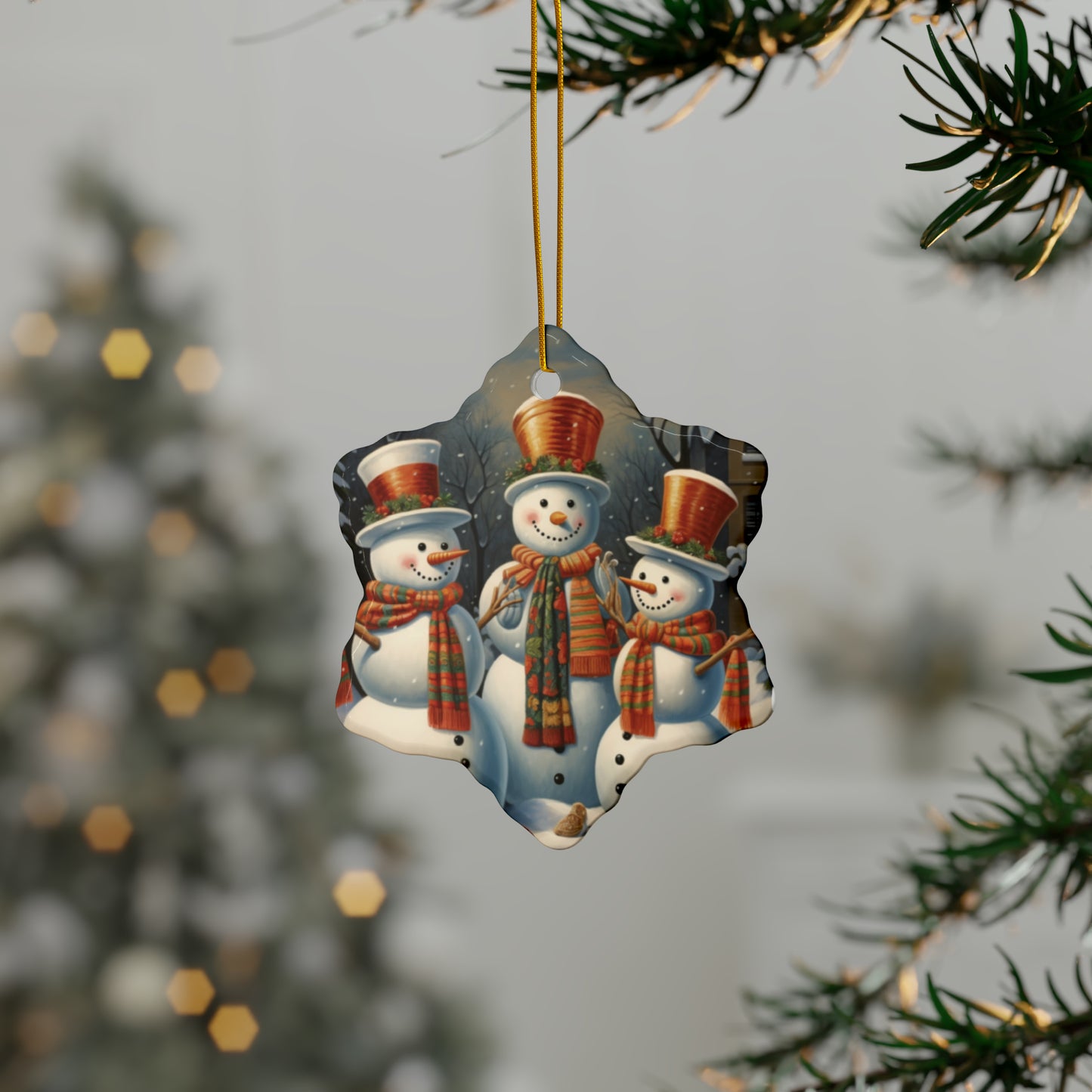 Snowmen Ceramic Ornaments (1pc, 3pcs, 5pcs) | Christmas Ornaments |  Christmas