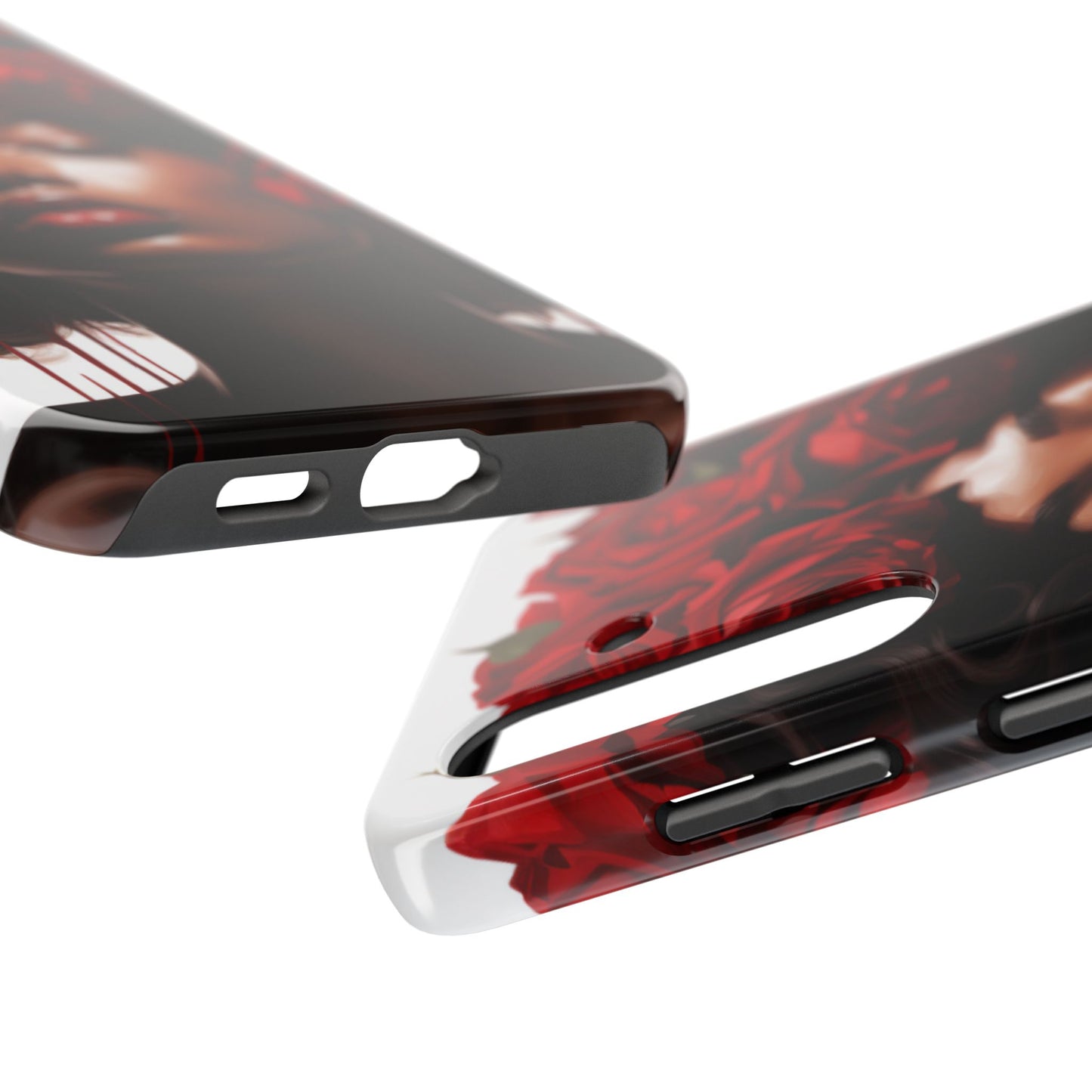 Beautiful Black Woman With Red Flowers Tough Phone Case