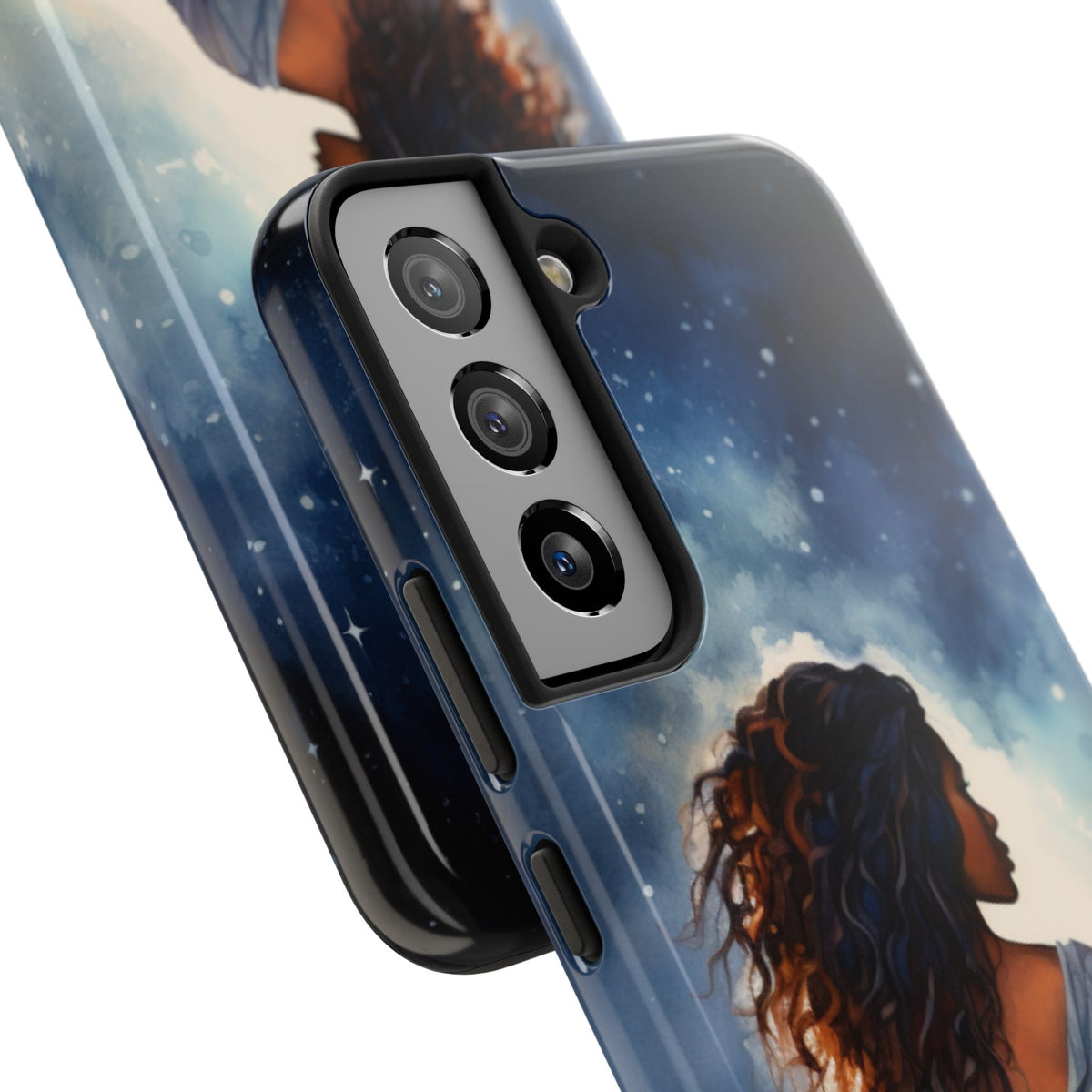 Beautiful Black Woman and Starry Night Tough Phone Case