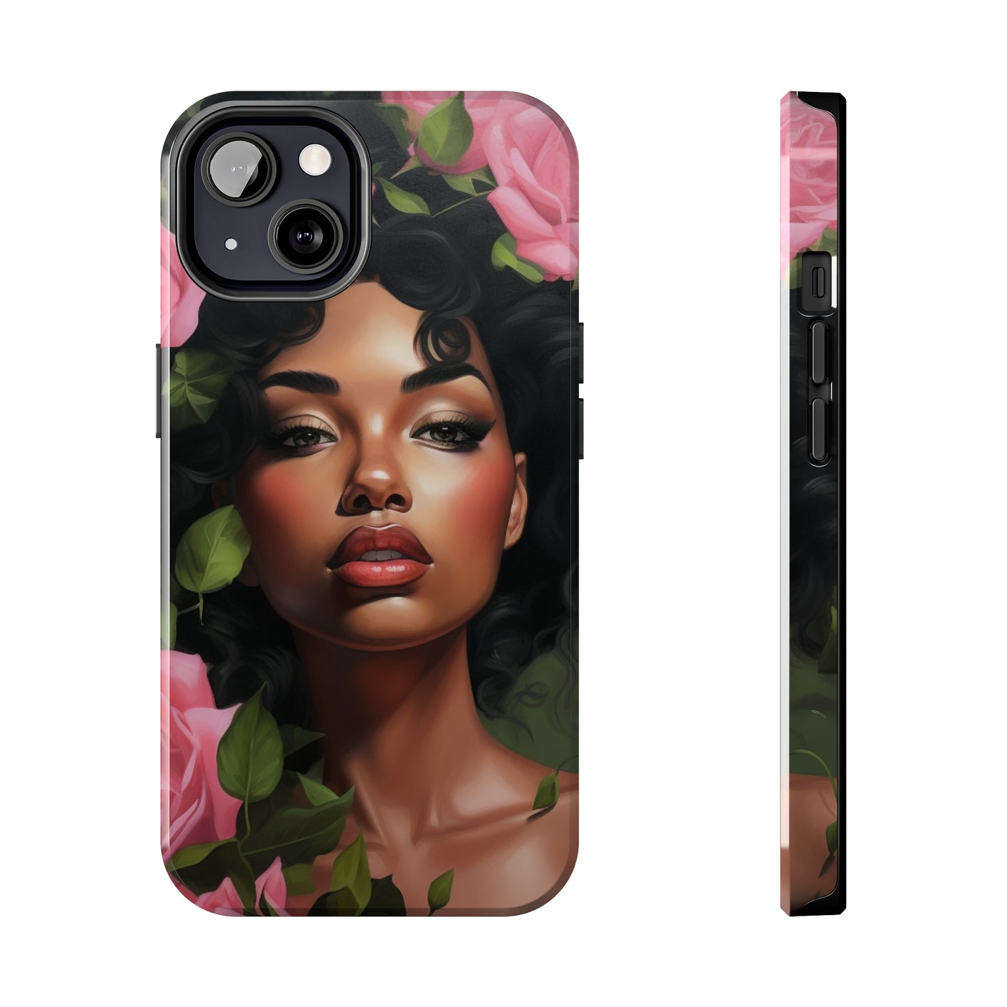 Pretty In Pink Black Woman Tough Case For iPhone