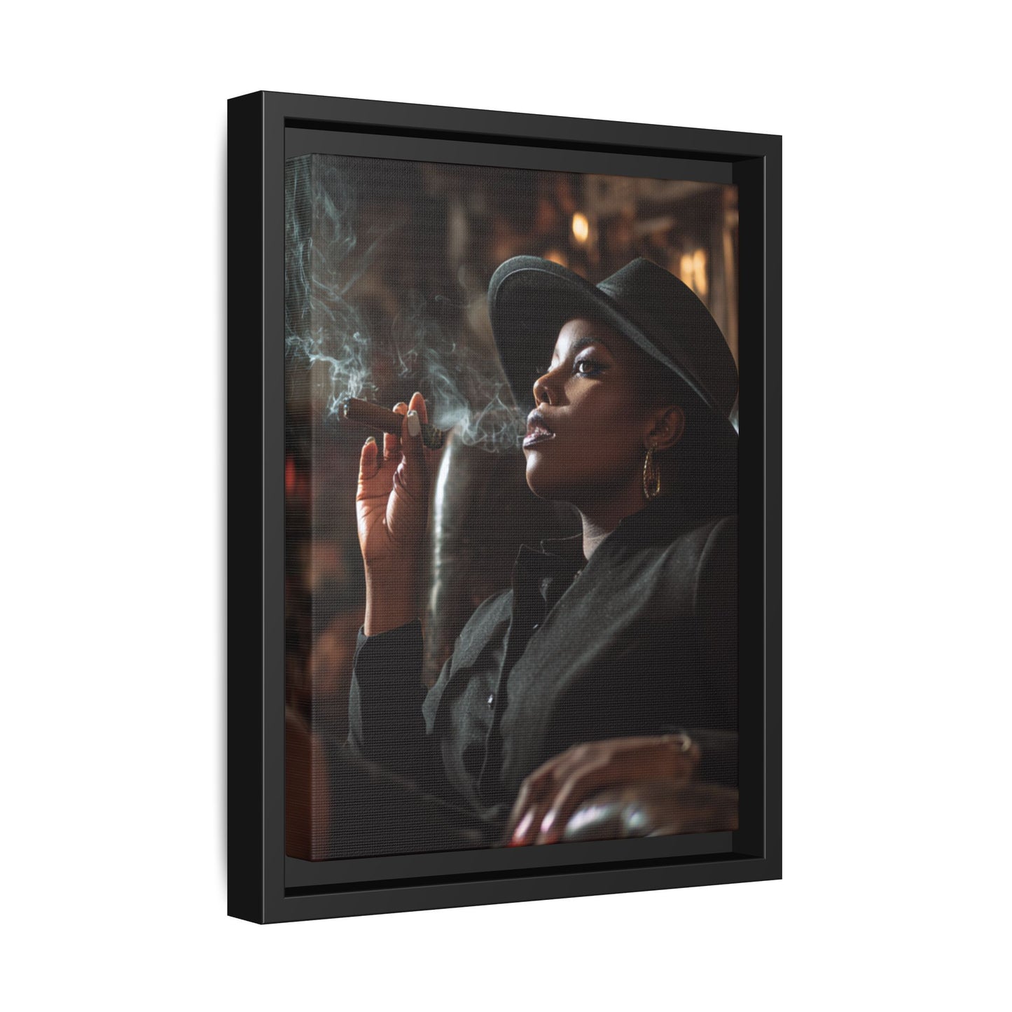 Classy Cigar Chic Canvas With Black Frame