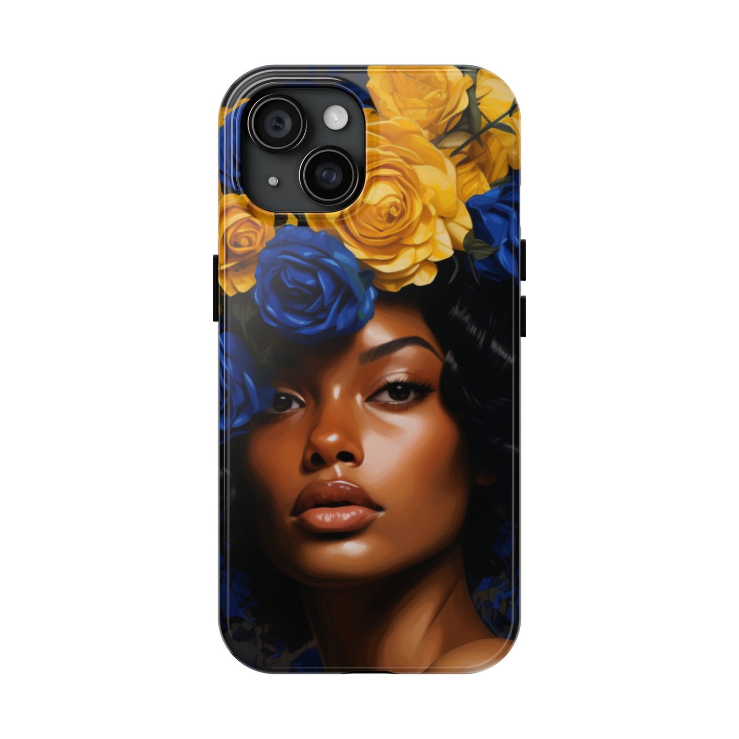 Stunning in Blue and Gold Beautiful Black Woman Tough Phone Case