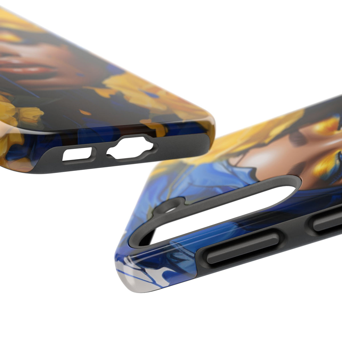 Stunning in Blue and Gold Beautiful Black Woman Tough Phone Case