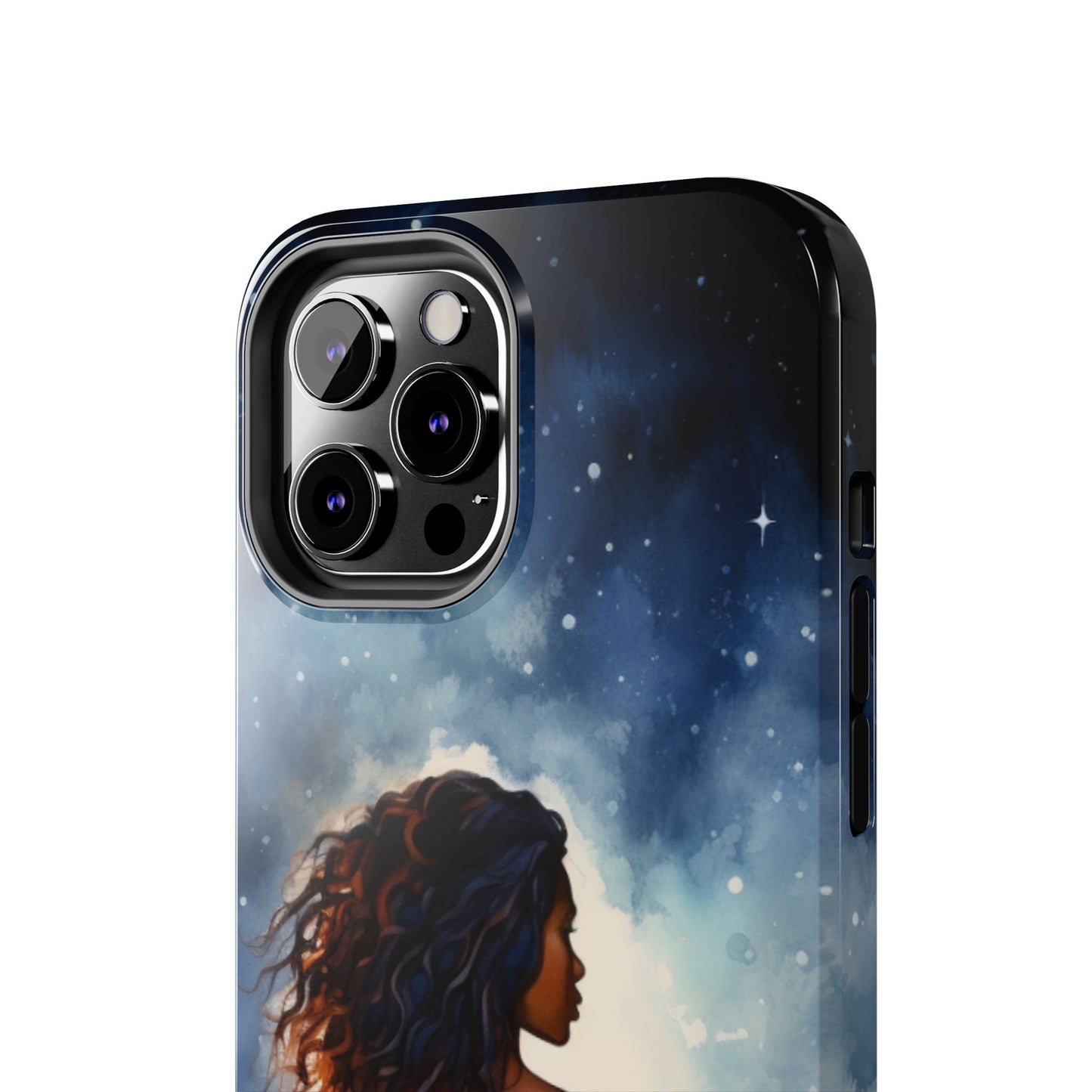 Beautiful Black Woman and Starry Night Tough Phone Case