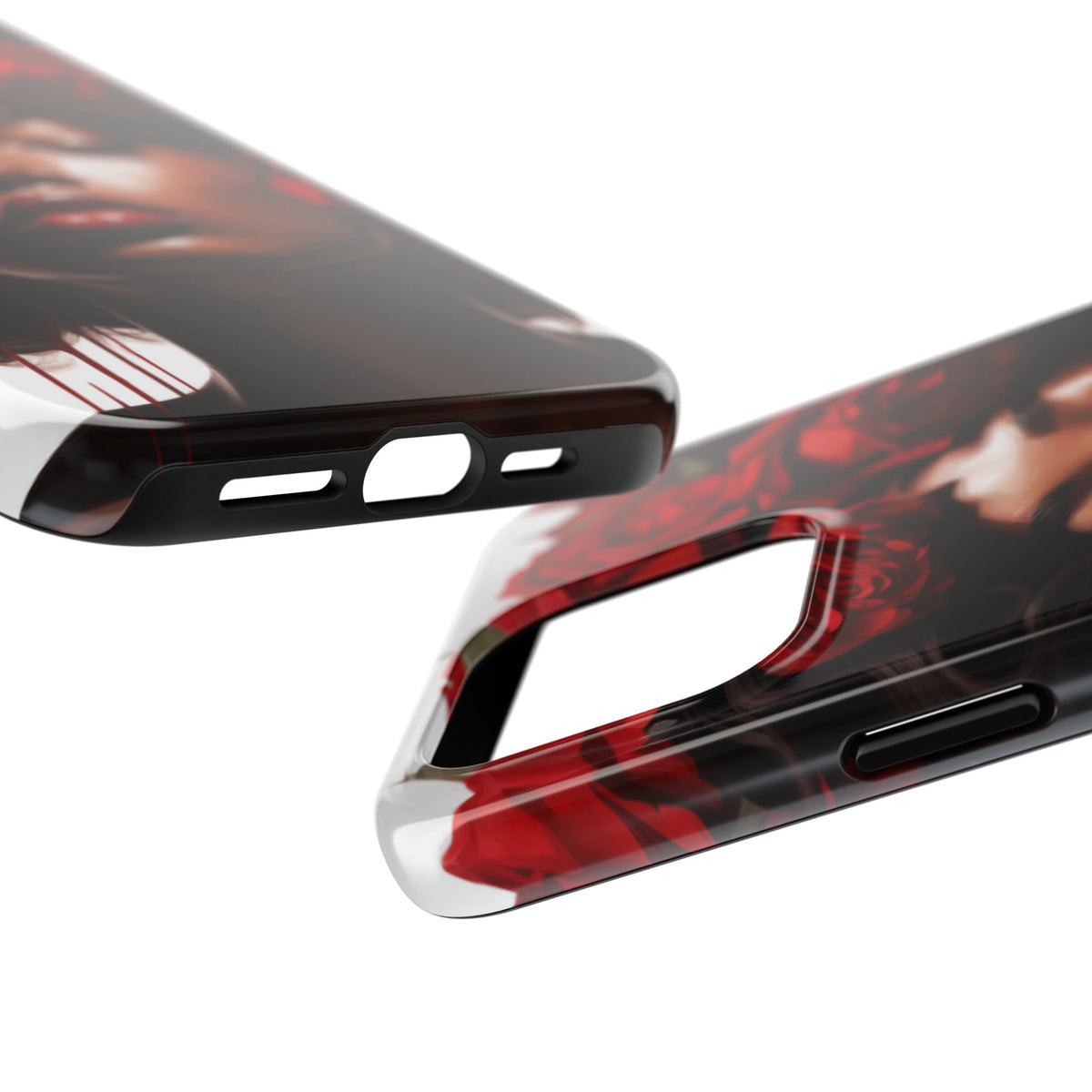 Beautiful Black Woman With Red Flowers Tough Phone Case