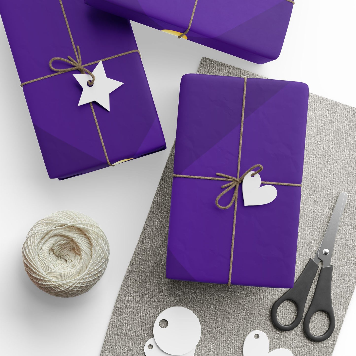Purple With Gold Dots Wrapping Paper Roll — Metallic Gift Wrap for Holidays & Weddings