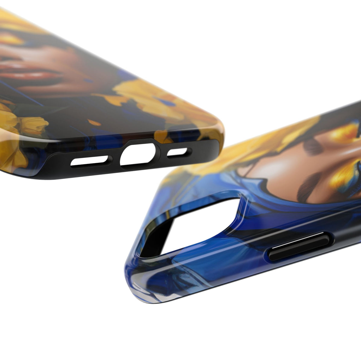Stunning in Blue and Gold Beautiful Black Woman Tough Phone Case