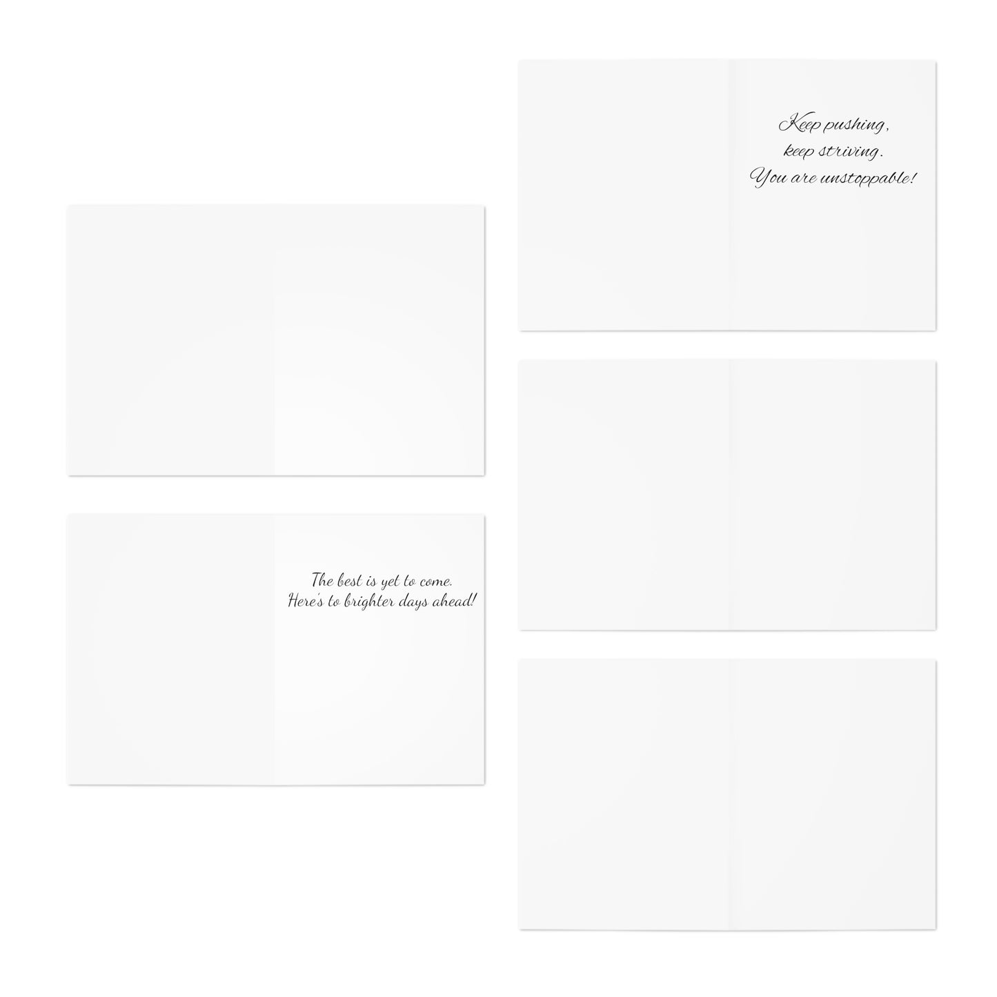 Breast Cancer Supporter/Survivor Greeting Cards (5-Pack:  included 3 - blank, 2 - support/encouragement)