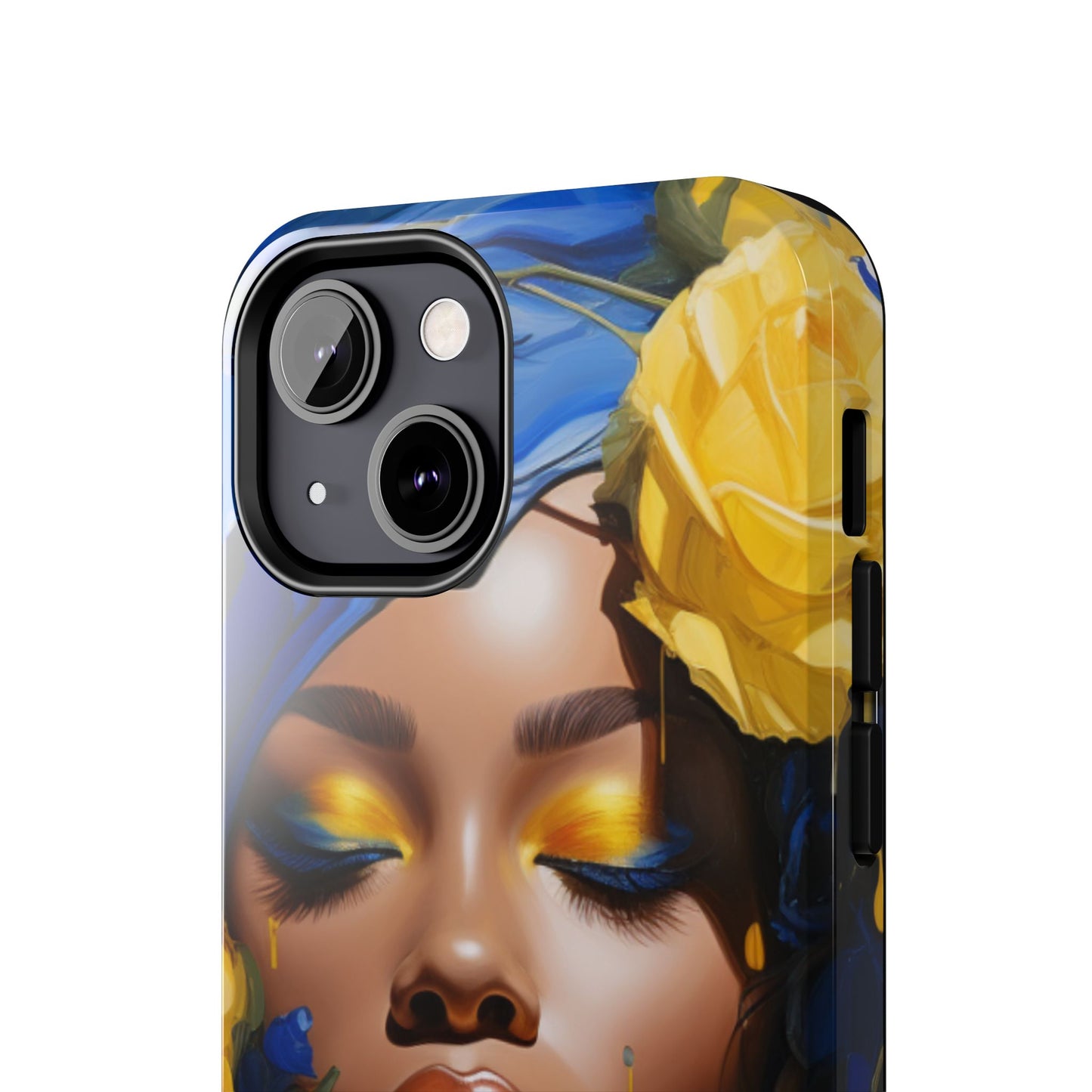 Stunning in Blue and Gold Beautiful Black Woman Tough Phone Case