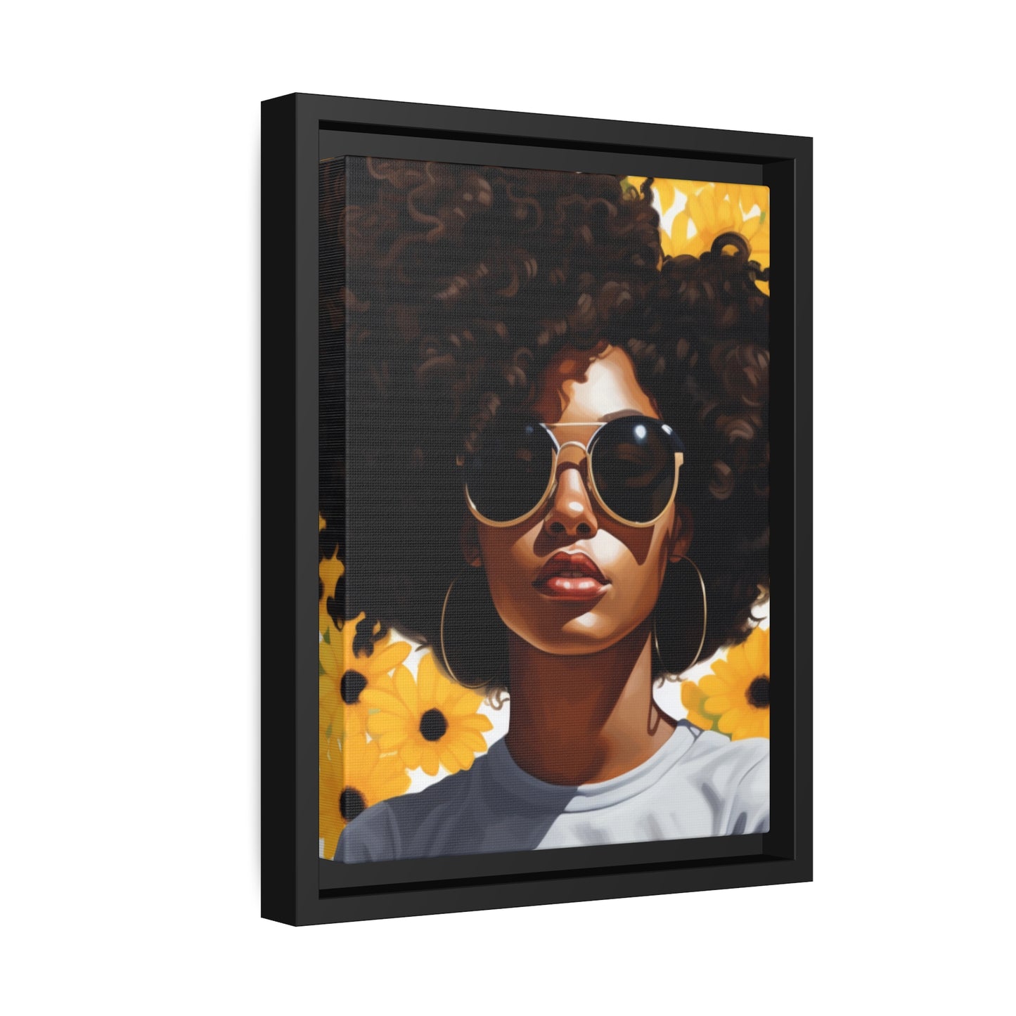 Beauty Unbound with Daisies Canvas With Black Frame