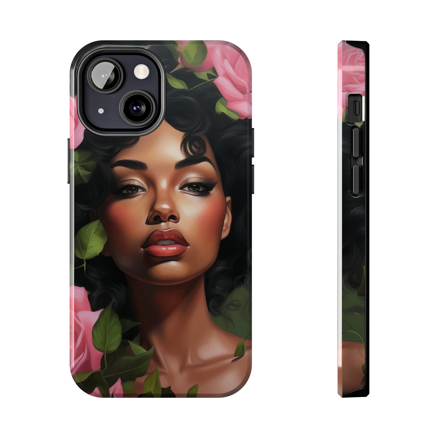 Pretty In Pink Black Woman Tough Case For iPhone