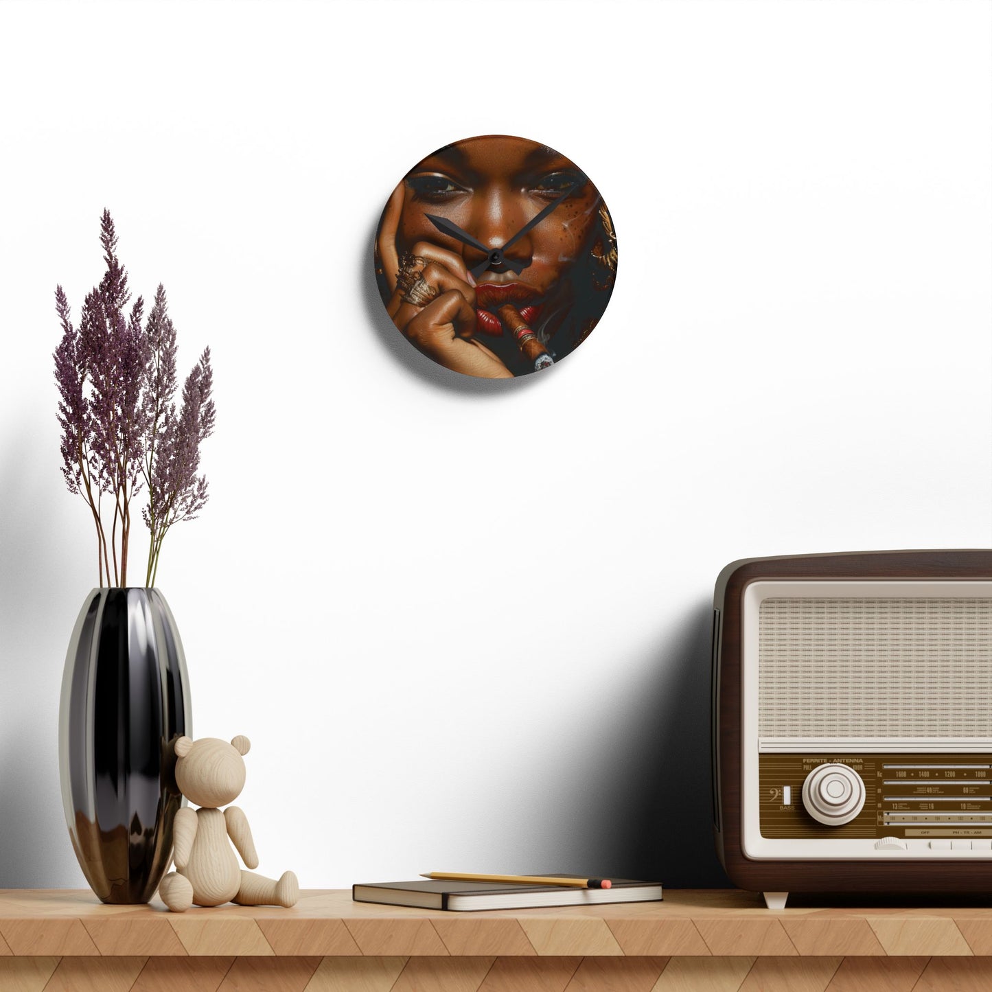 Cigar Diva Acrylic Wall Clock