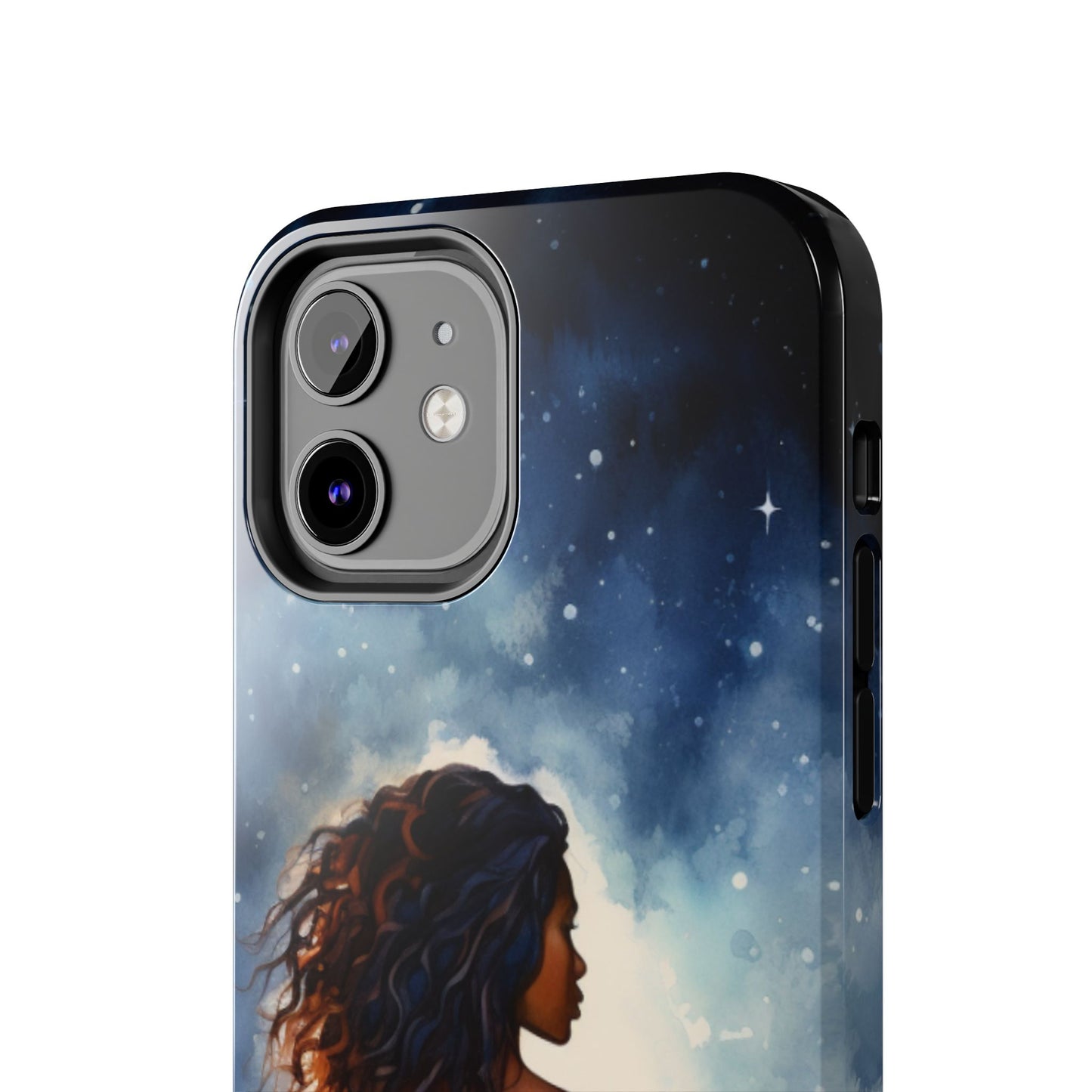 Beautiful Black Woman and Starry Night Tough Phone Case
