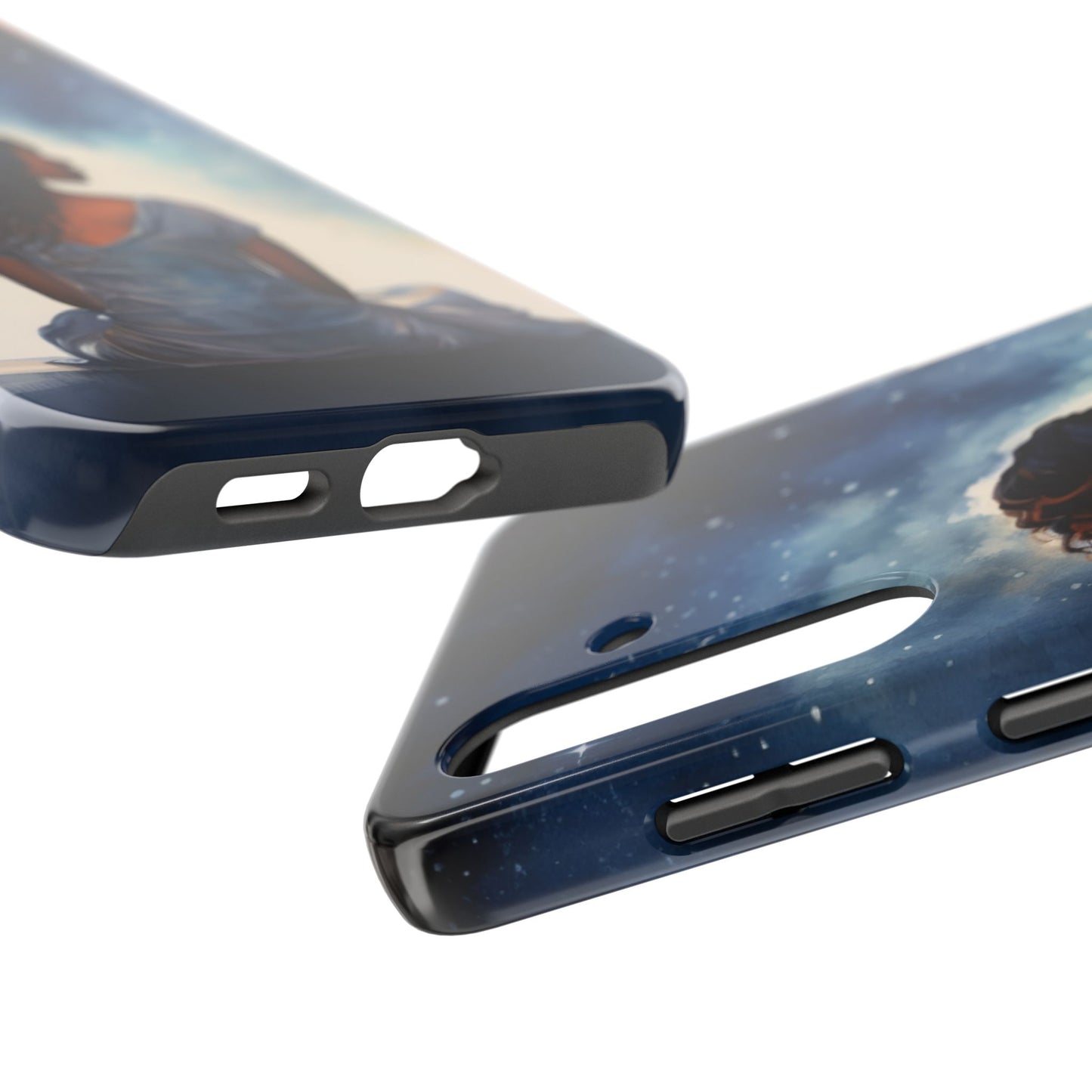 Beautiful Black Woman and Starry Night Tough Phone Case