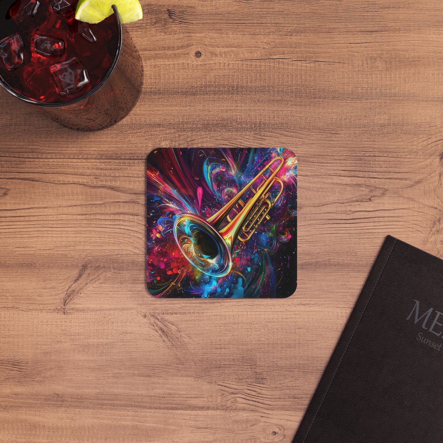 Colorful Jazzy Trombone Coasters (50, 100 pcs)