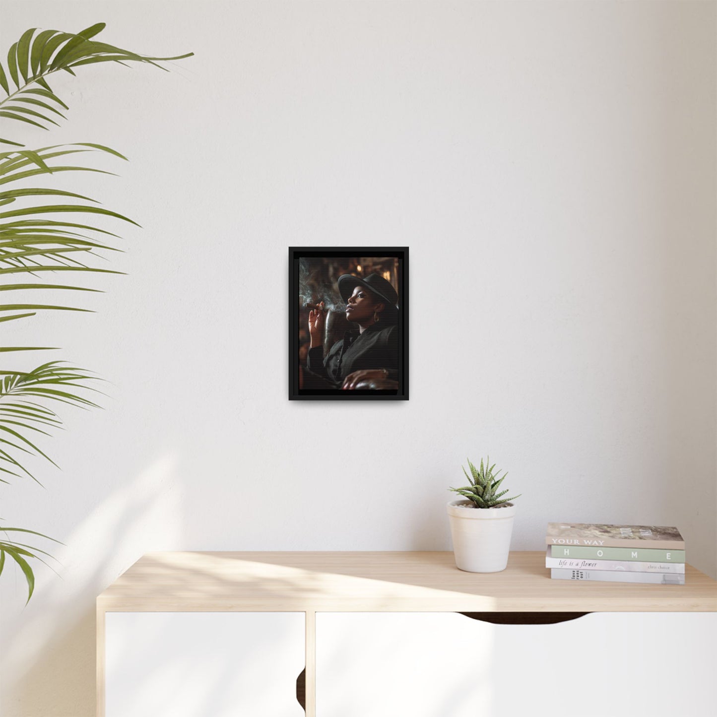 Classy Cigar Chic Canvas With Black Frame