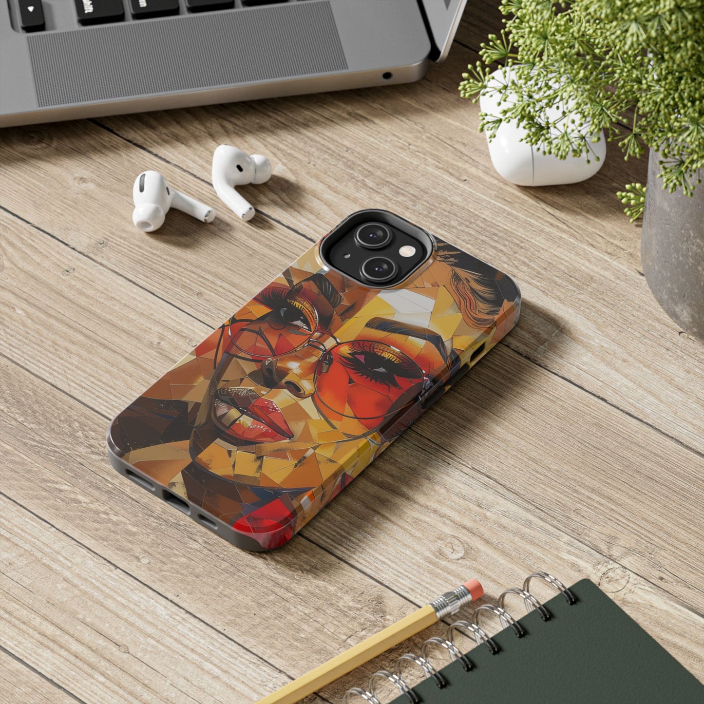 Red Mosiac Woman Tough Phone Case