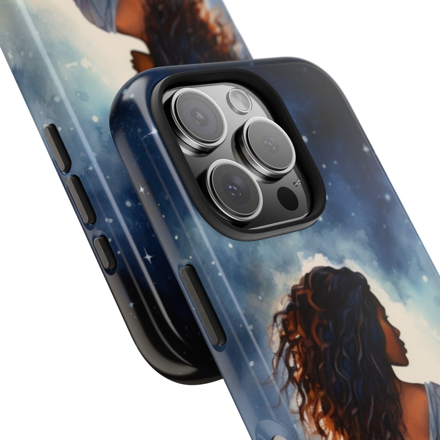 Beautiful Black Woman and Starry Night Tough Phone Case