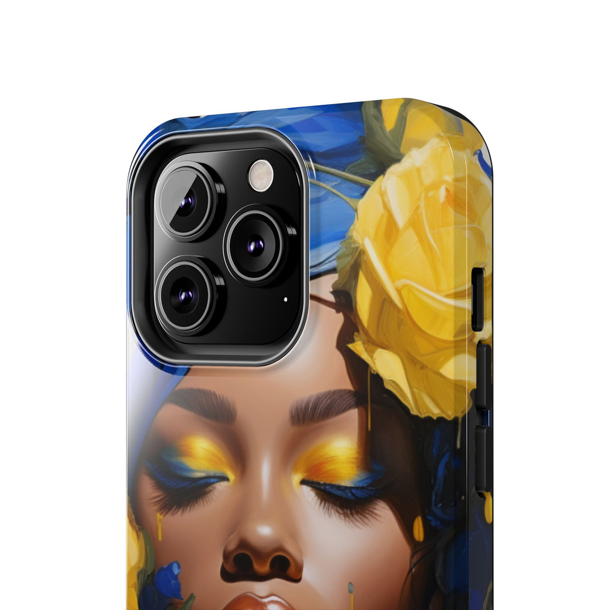 Stunning in Blue and Gold Beautiful Black Woman Tough Phone Case