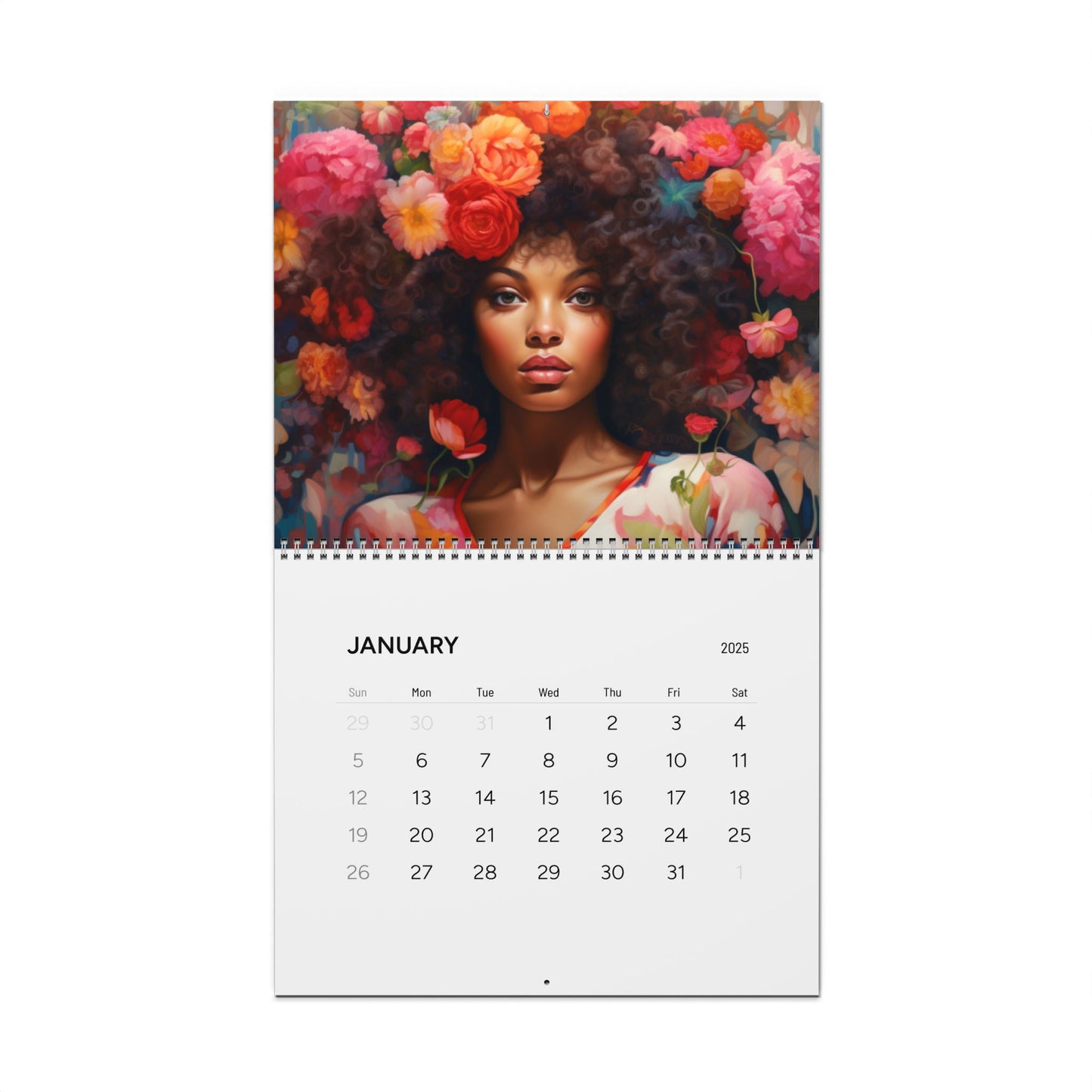 Floral Divas Wall Calendar (2025) | Black Women | Black Art
