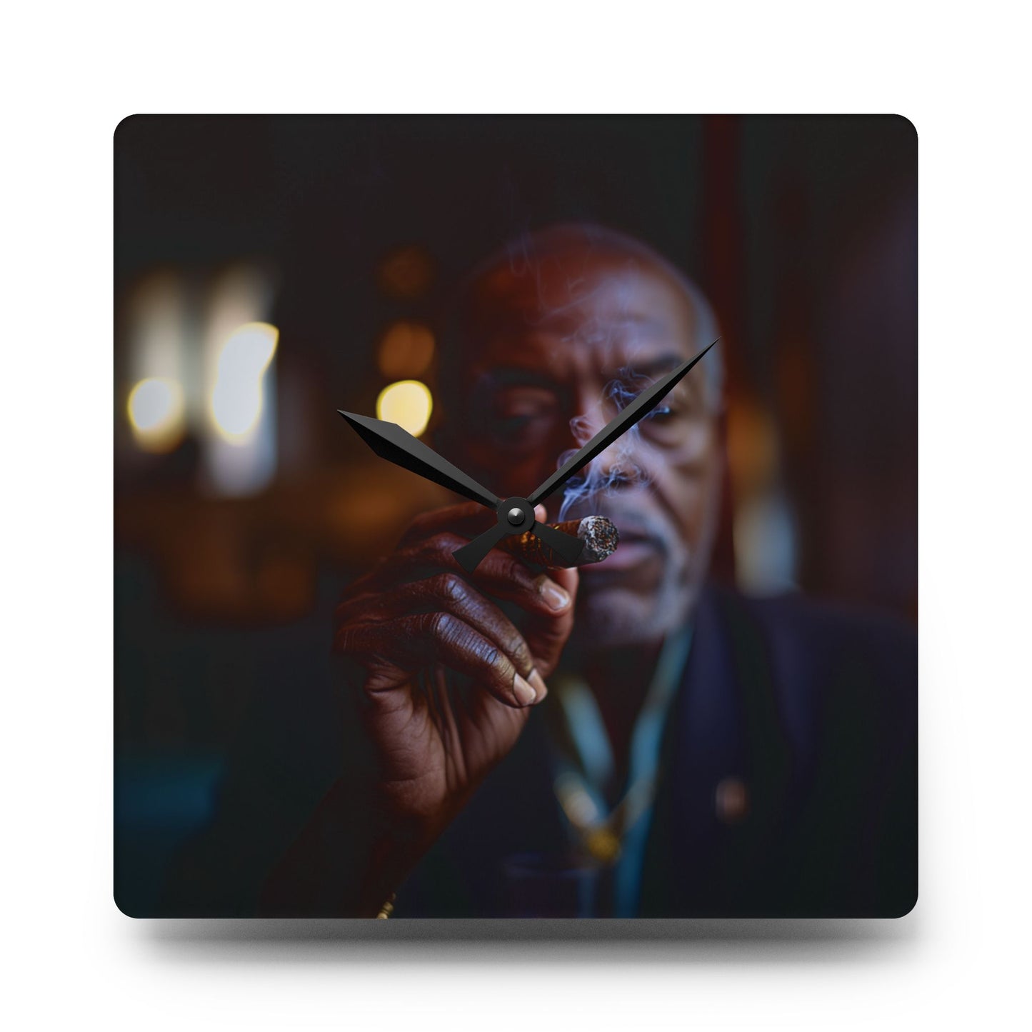 Distinguished Gentleman With A Cigar Acrylic Wall Clock