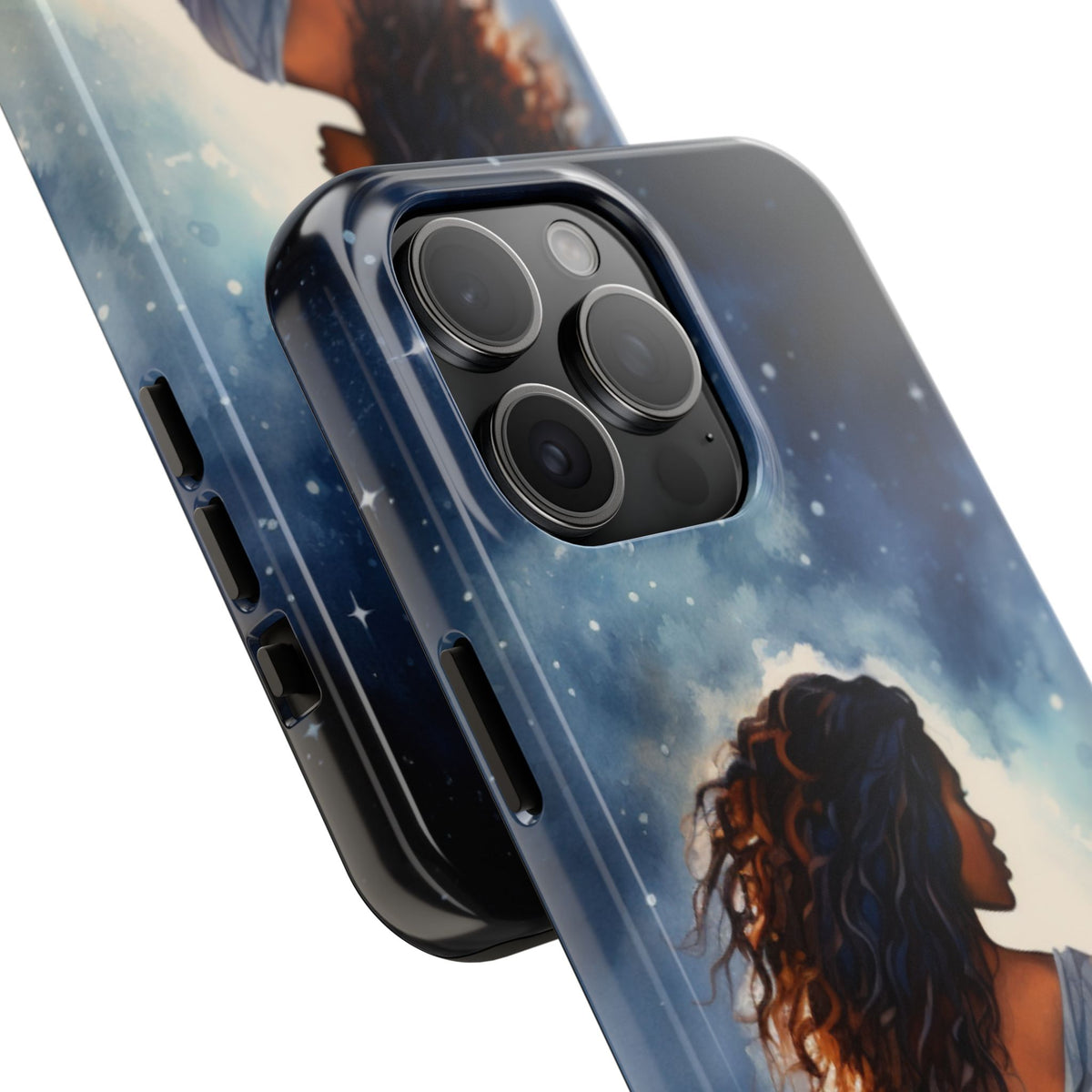 Beautiful Black Woman and Starry Night Tough Phone Case