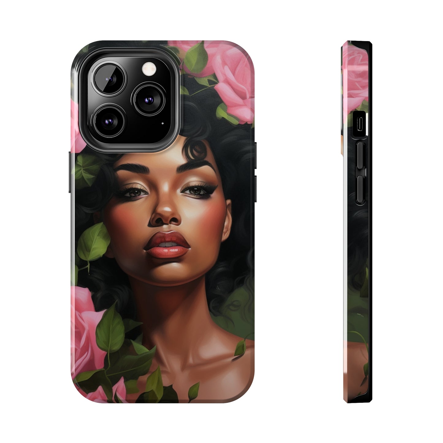 Pretty In Pink Black Woman Tough Case For iPhone