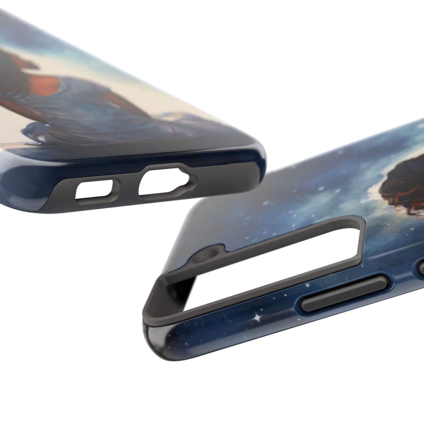 Beautiful Black Woman and Starry Night Tough Phone Case