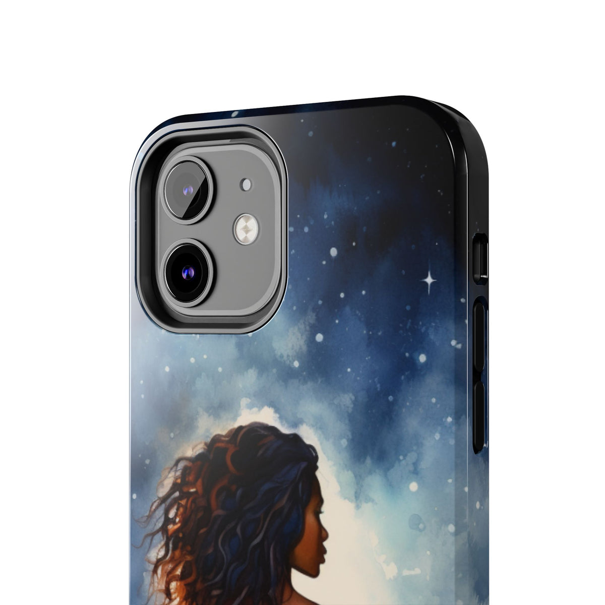 Beautiful Black Woman and Starry Night Tough Phone Case