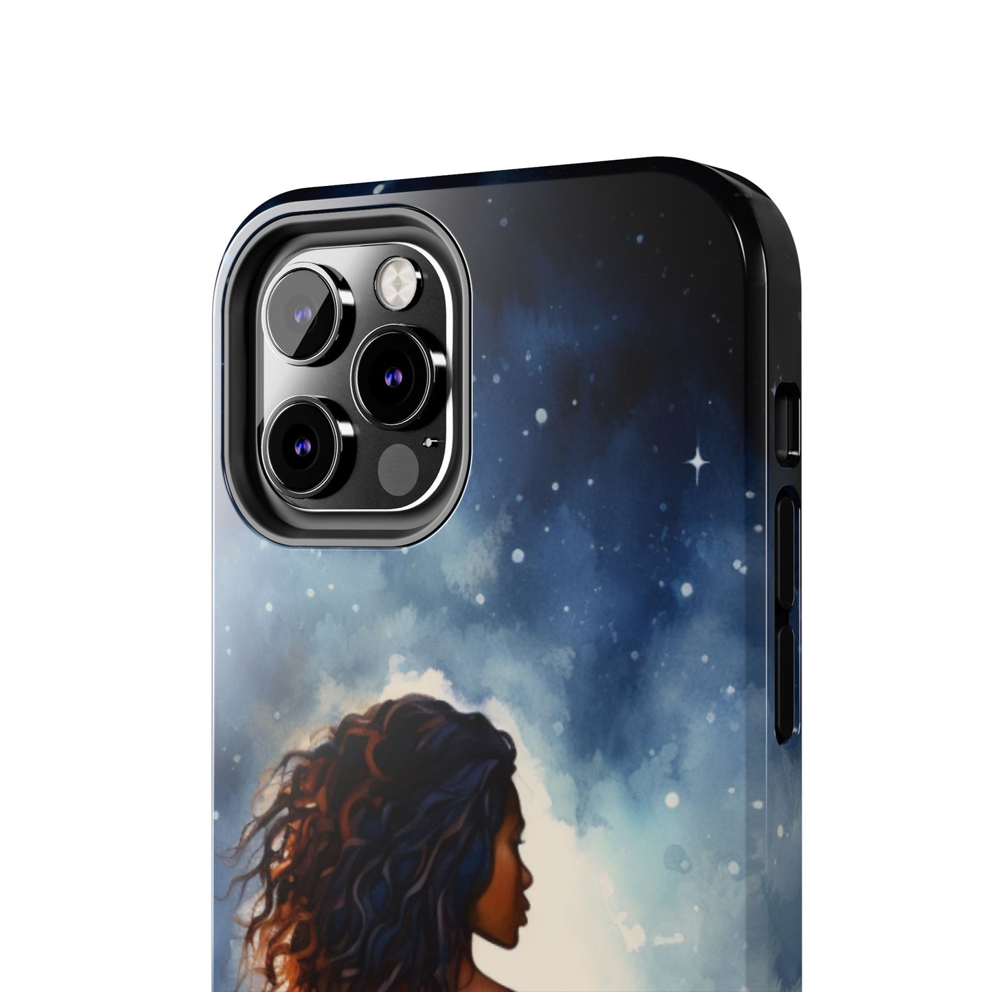 Beautiful Black Woman and Starry Night Tough Phone Case
