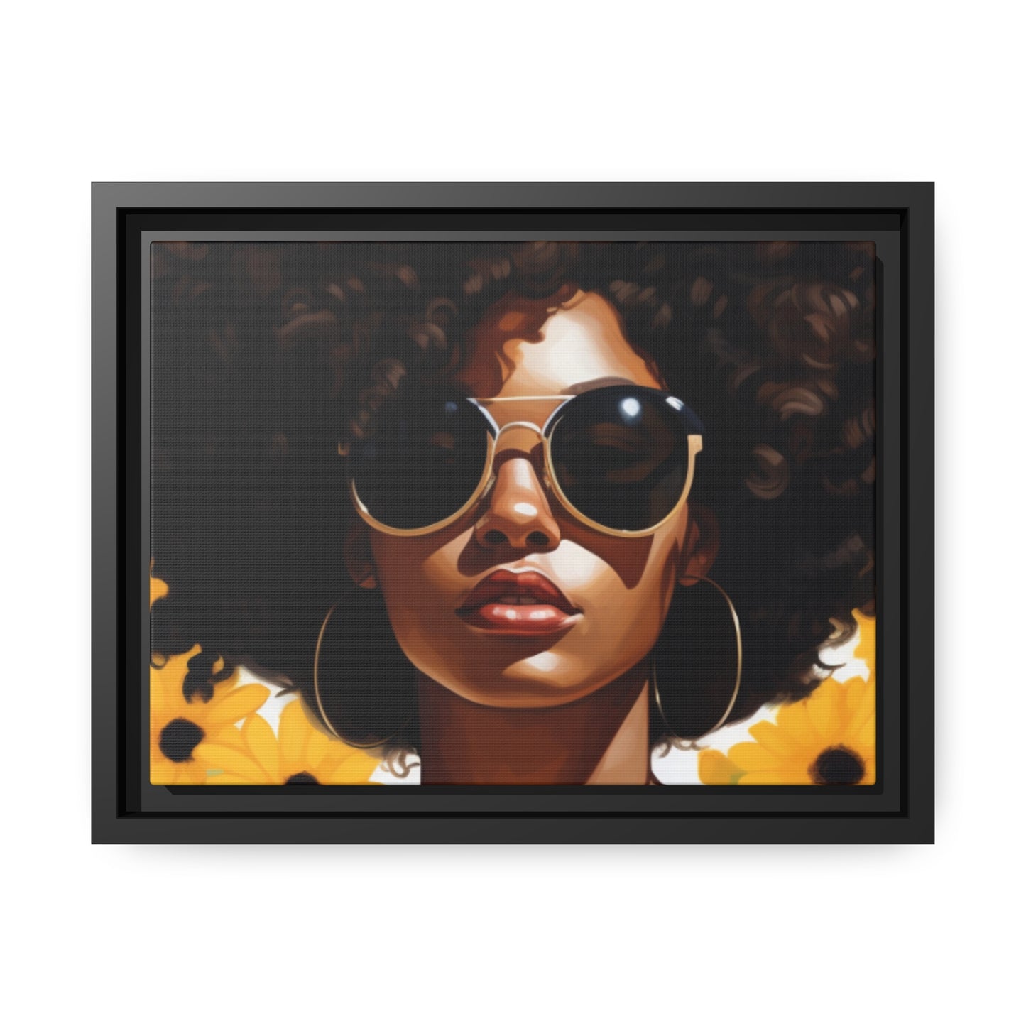 Beauty Unbound with Daisies Canvas With Black Frame
