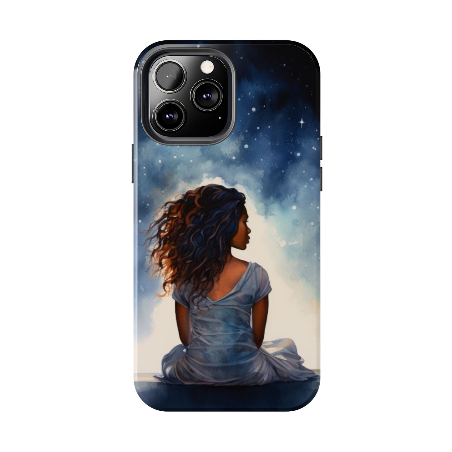 Beautiful Black Woman and Starry Night Tough Phone Case