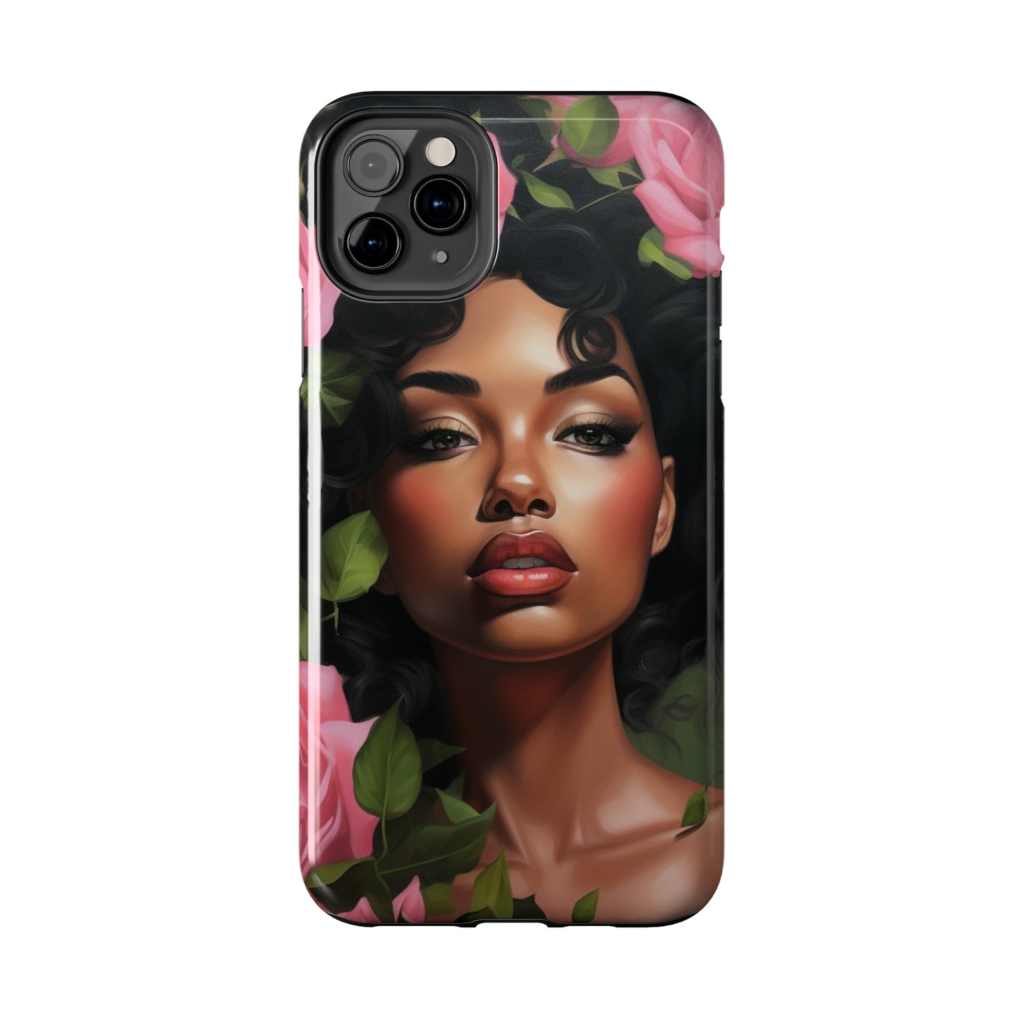 Pretty In Pink Black Woman Tough Case For iPhone
