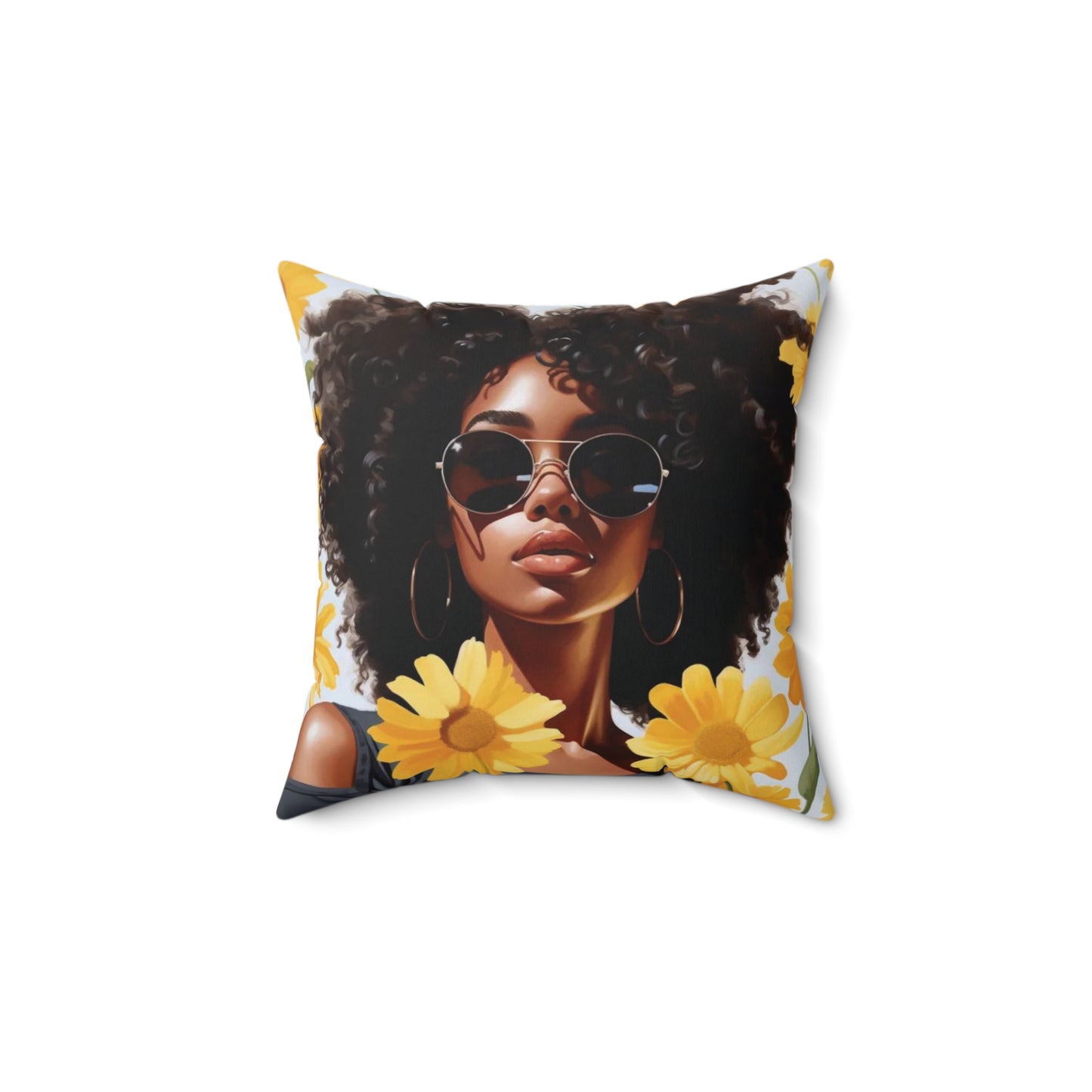 Beauty Unbound with Daisies Spun Polyester Square Pillow