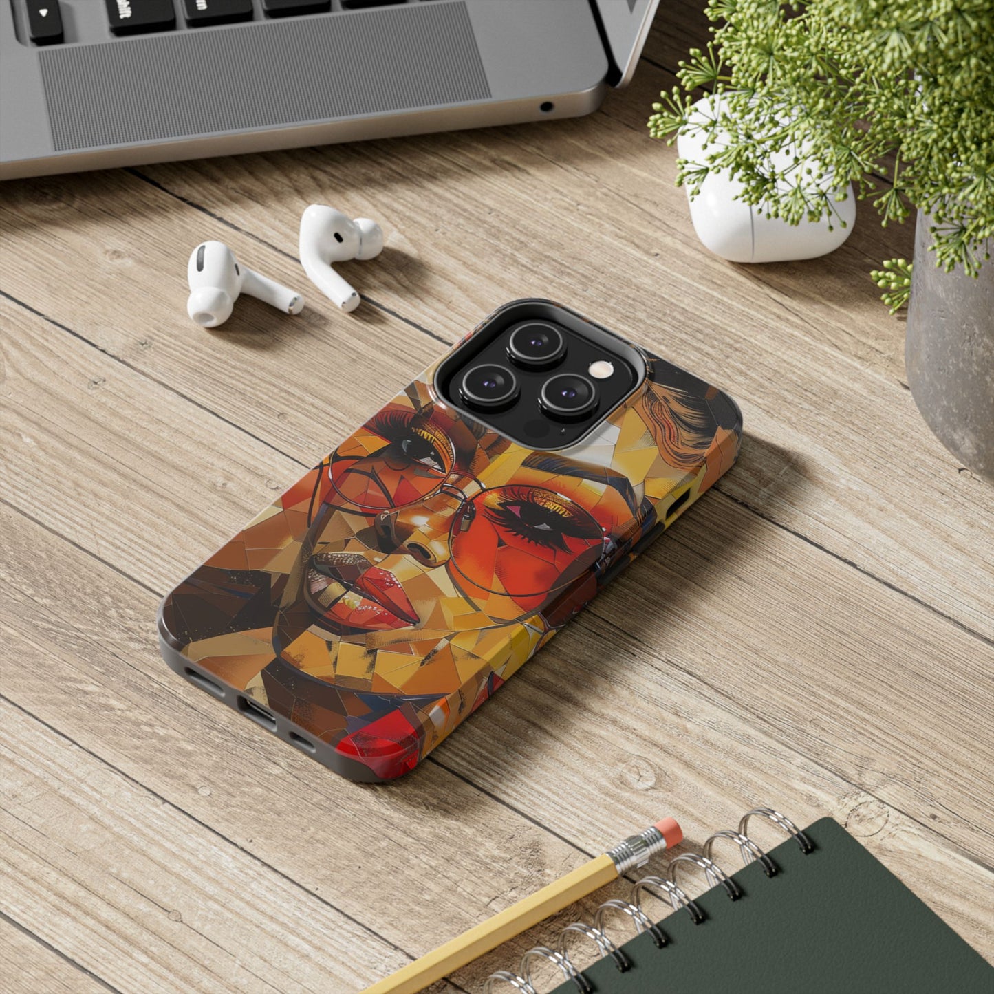 Red Mosiac Woman Tough Phone Case