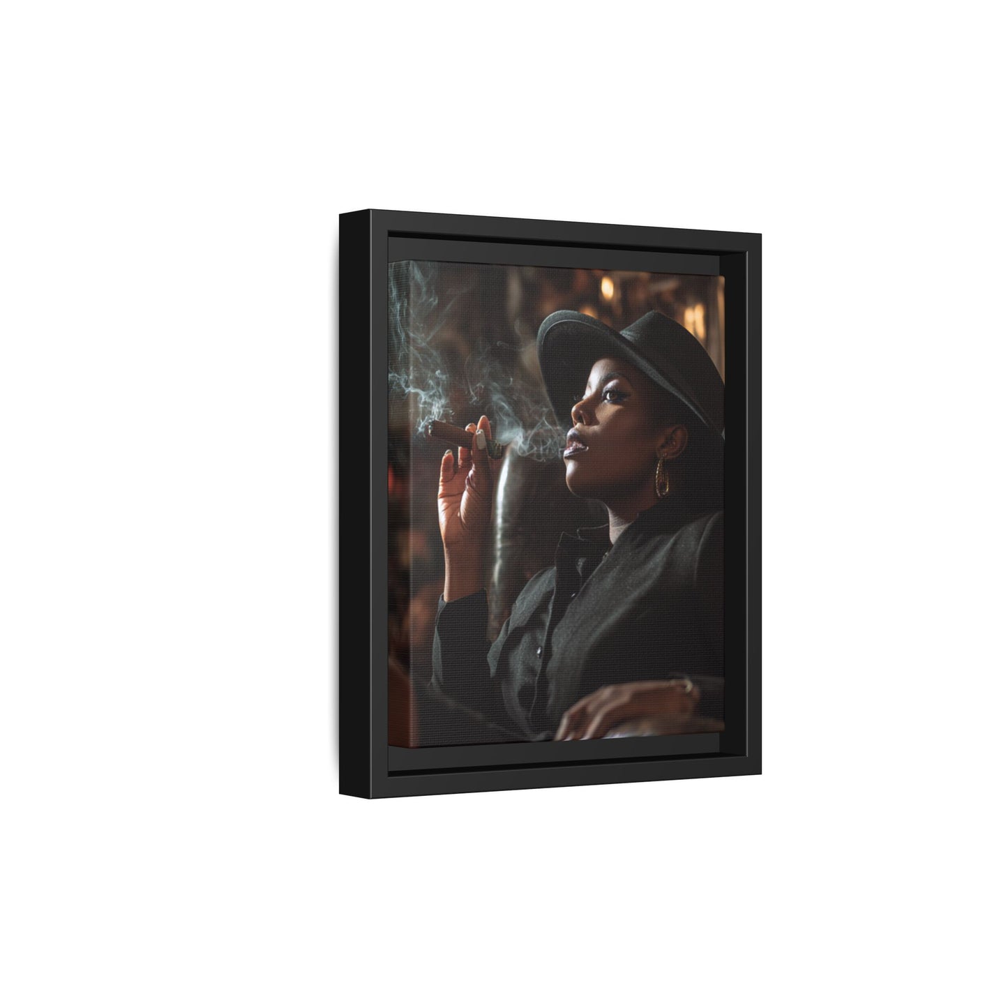 Classy Cigar Chic Canvas With Black Frame