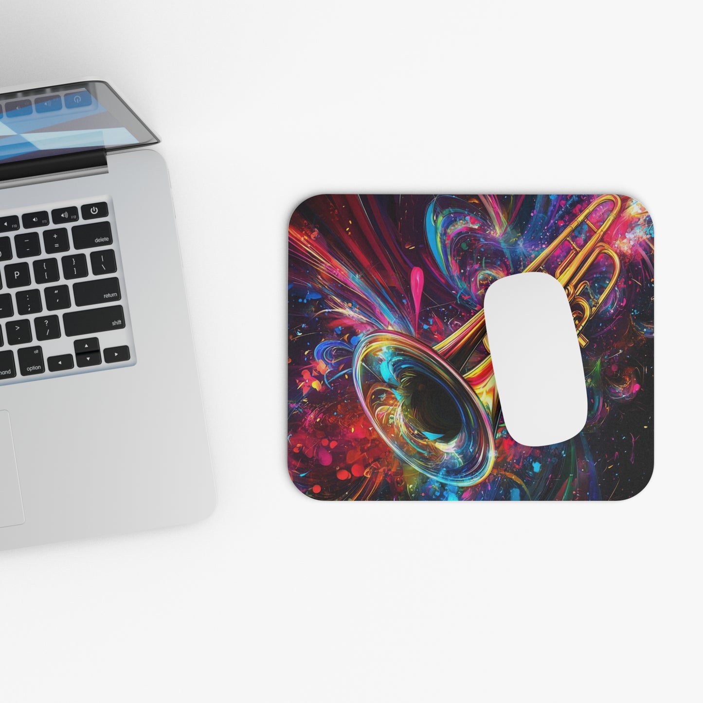 Colorful Jazzy Trombone Mouse Pad (Rectangle)