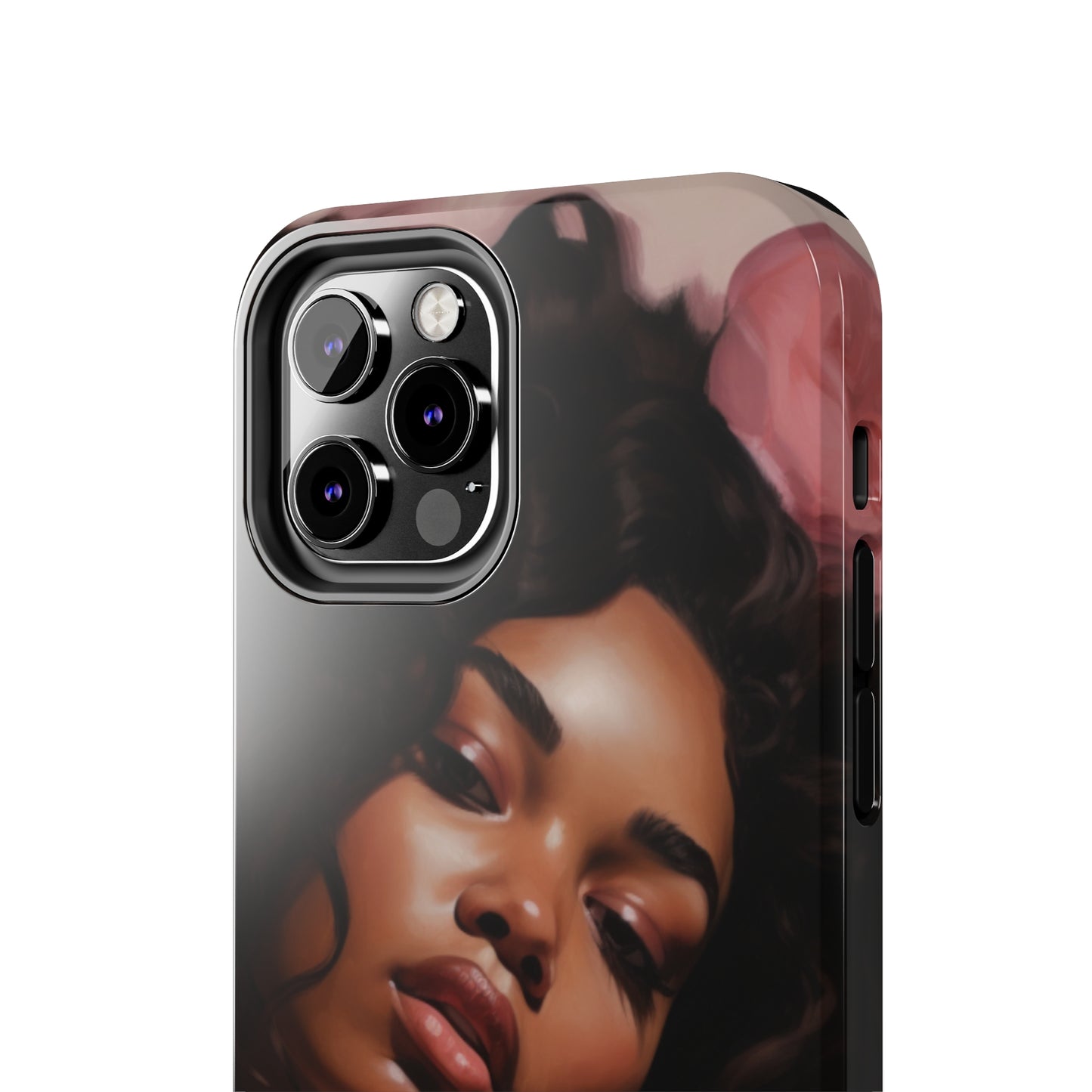 Beautiful Black Woman With Pink Flowers Tough Case For iPhone  - #3