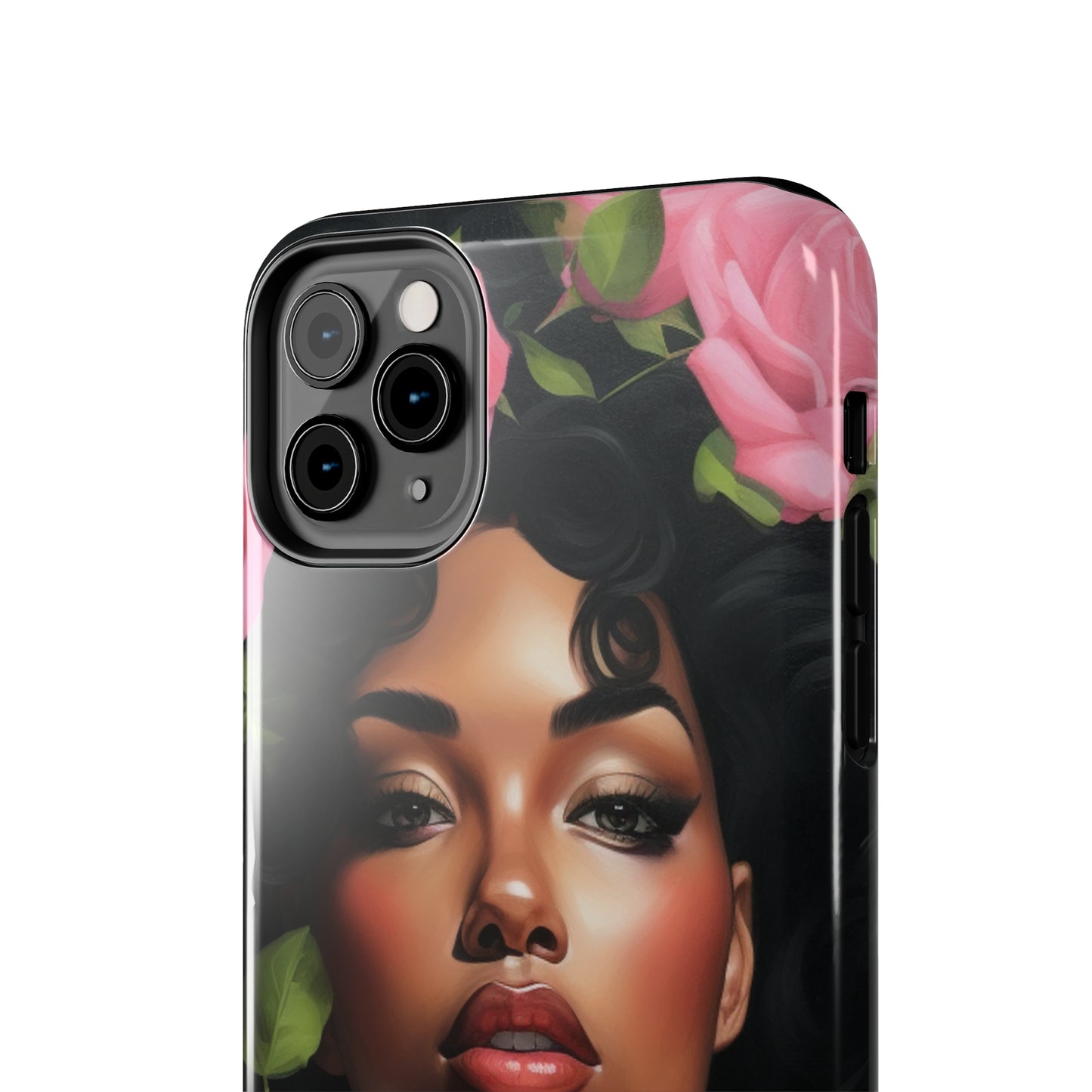 Pretty In Pink Black Woman Tough Case For iPhone