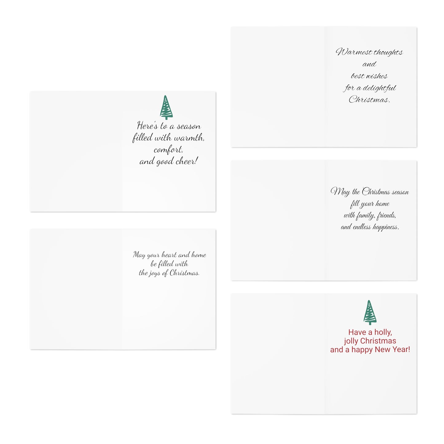 Happy Holidays:  Black Greeting Holiday Greeting Cards (5-Pack)
