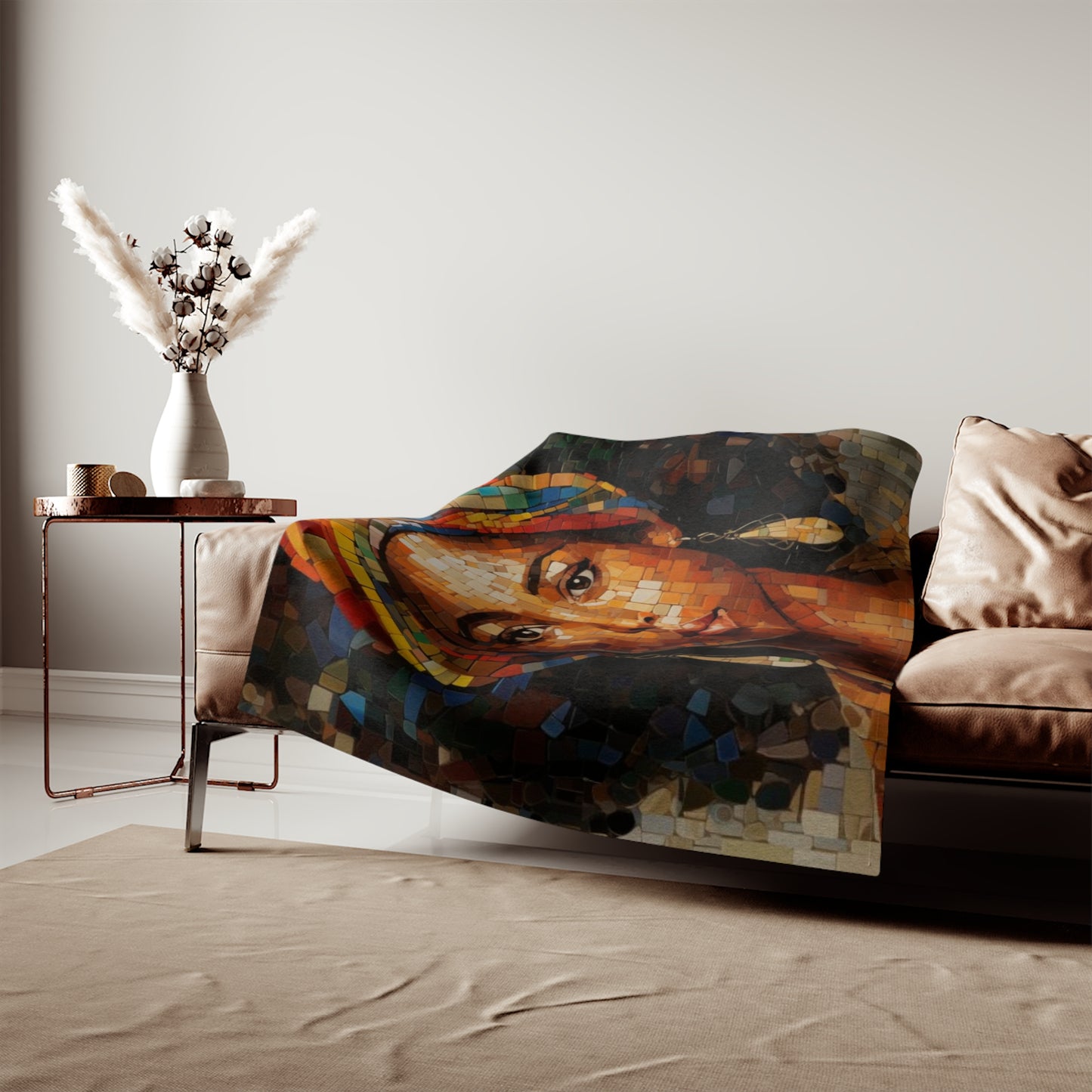 Mosaic Woman Sweatshirt Blanket - Stylish Cozy Home Decor