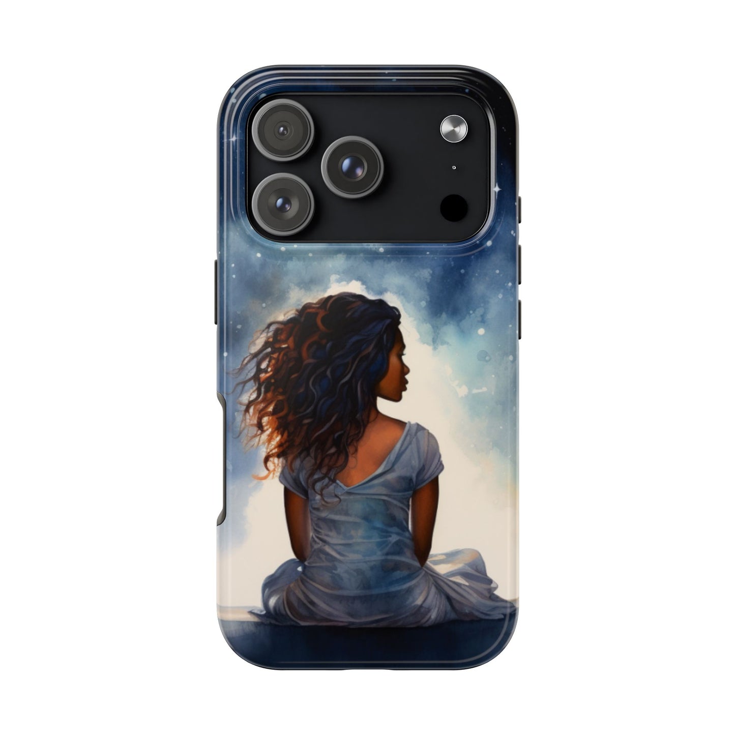 Beautiful Black Woman and Starry Night Tough Phone Case