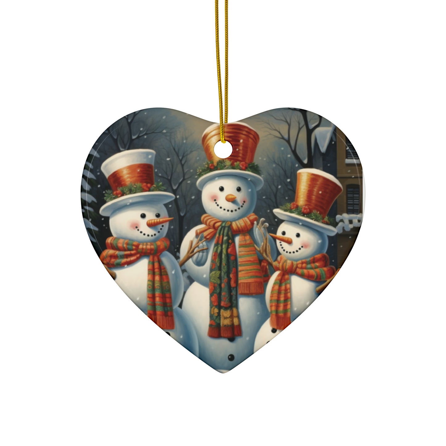 Snowmen Ceramic Ornaments (1pc, 3pcs, 5pcs) | Christmas Ornaments |  Christmas