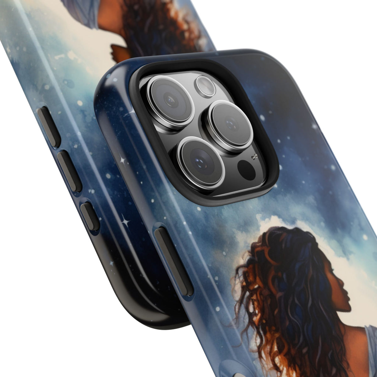 Beautiful Black Woman and Starry Night Tough Phone Case