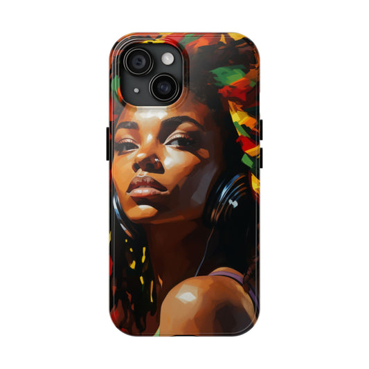 Beautiful Black Rasta Diva Tough Phone Case