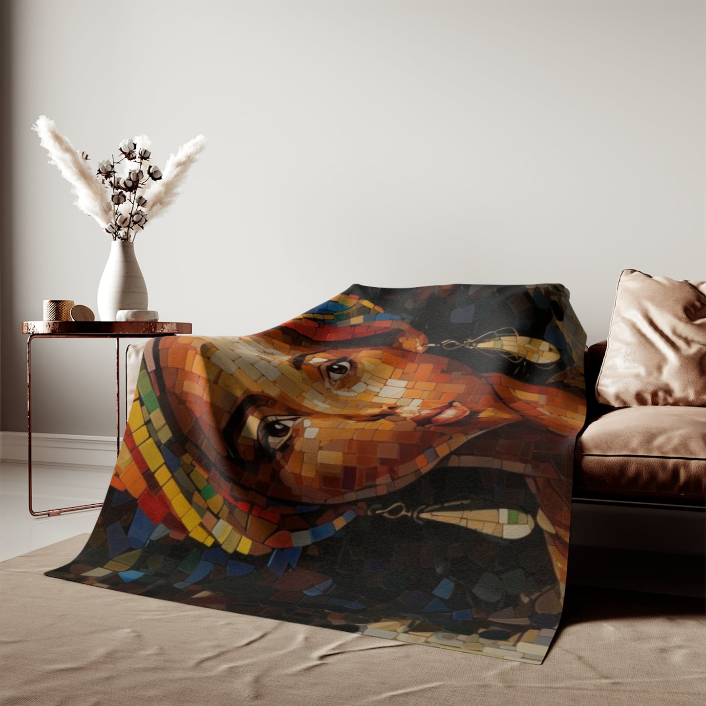 Mosaic Woman Sweatshirt Blanket - Stylish Cozy Home Decor