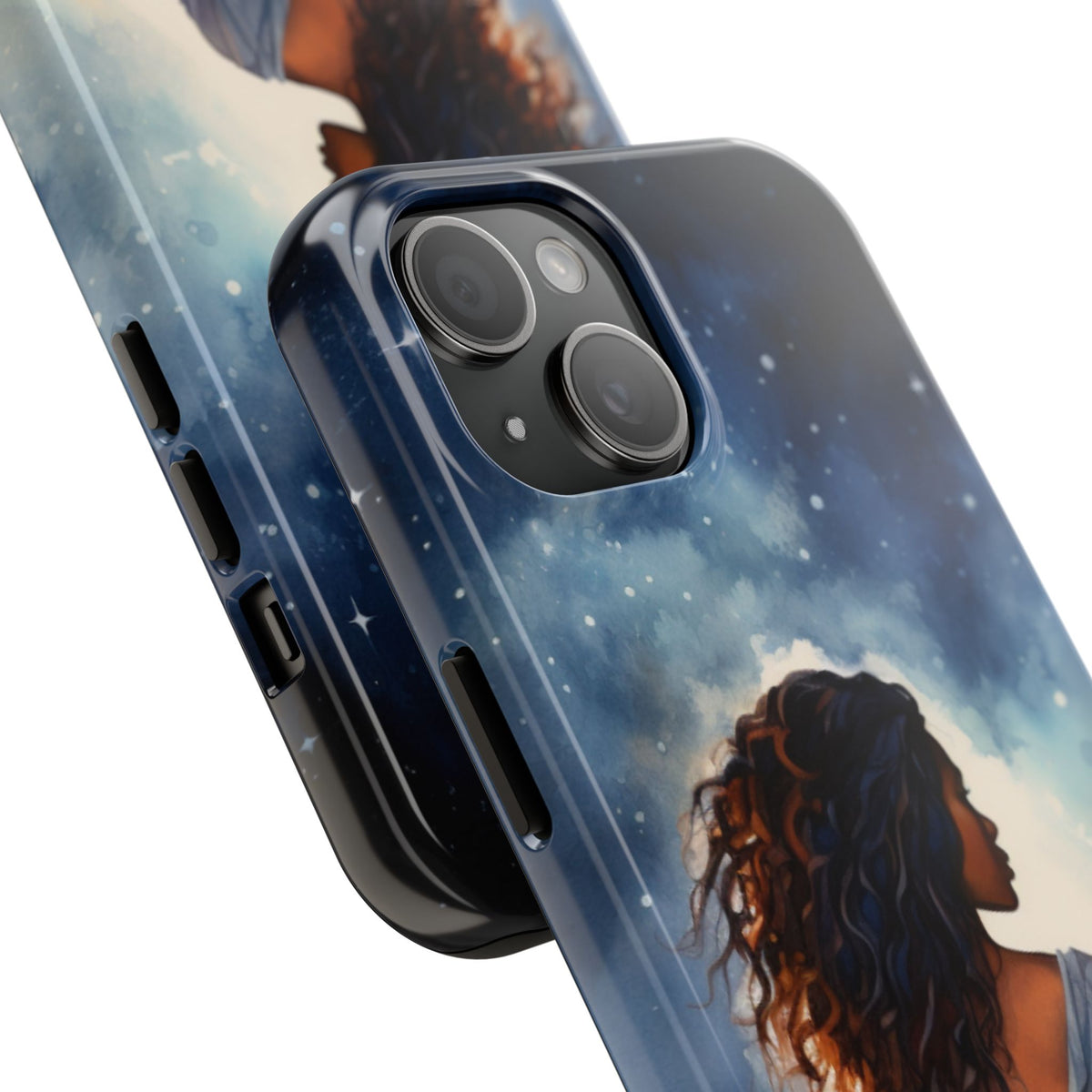 Beautiful Black Woman and Starry Night Tough Phone Case