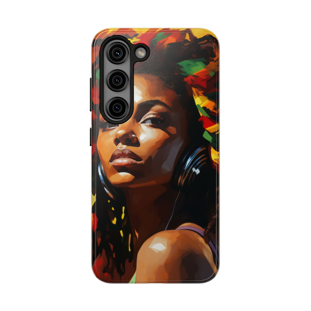 Beautiful Black Rasta Diva Tough Phone Case