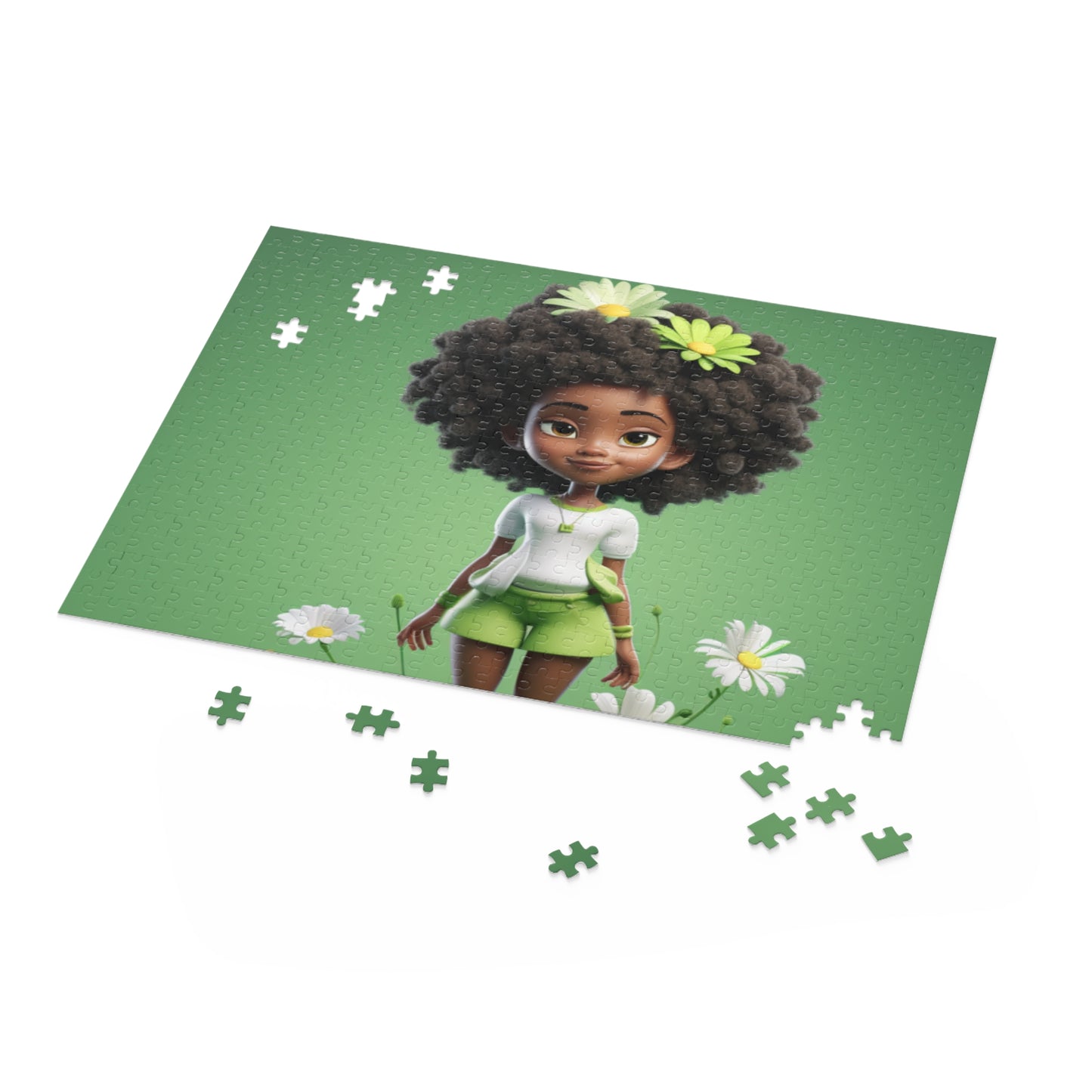 Beautiful Black Fairy (Green) Jigsaw Puzzle (120, 252, 500-Piece)